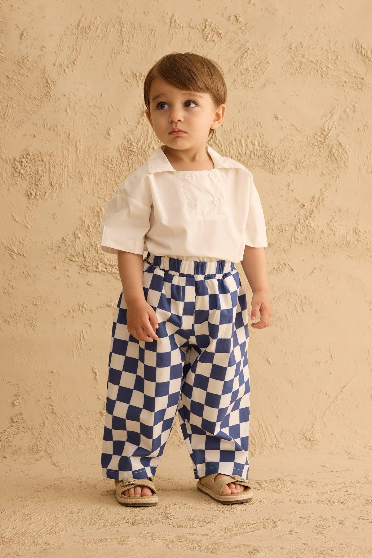 Dama Desen Baggy Pantolon Lacivert