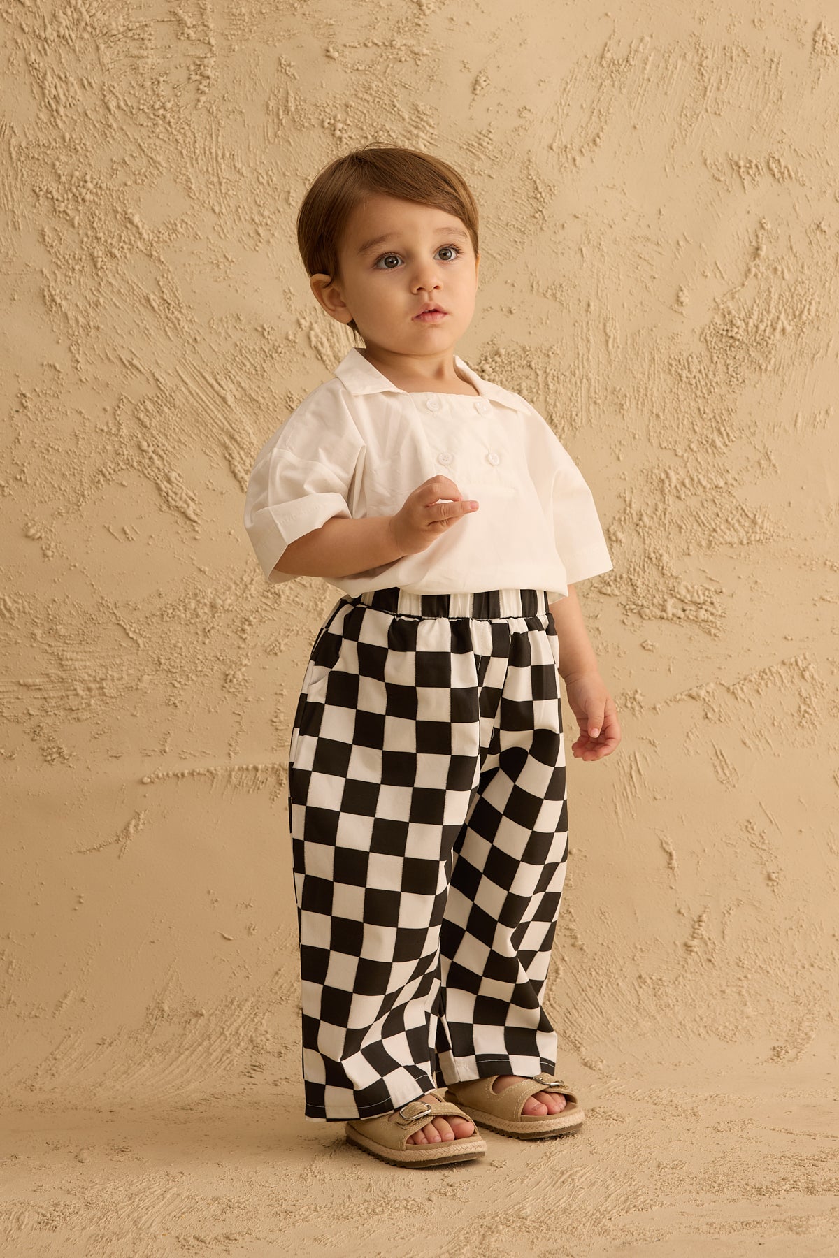 Dama Desen Baggy Pantolon Siyah