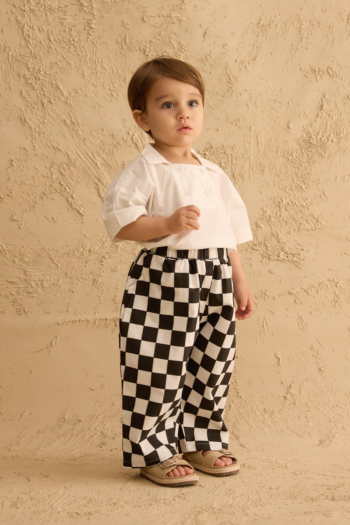 Dama Desen Baggy Pantolon Siyah