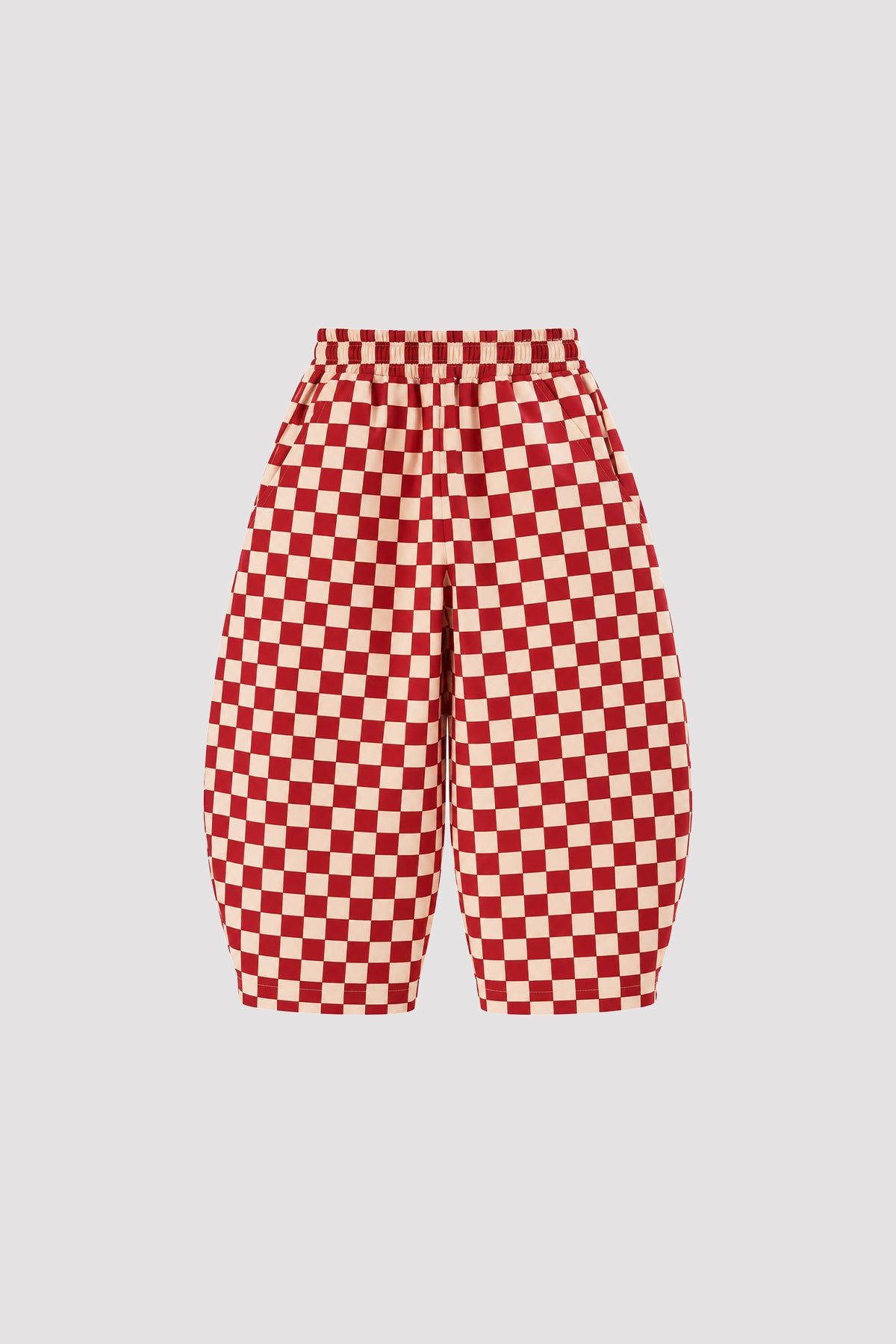Damalı Barrel Pantolon Kırmızı - Fahhar Kids