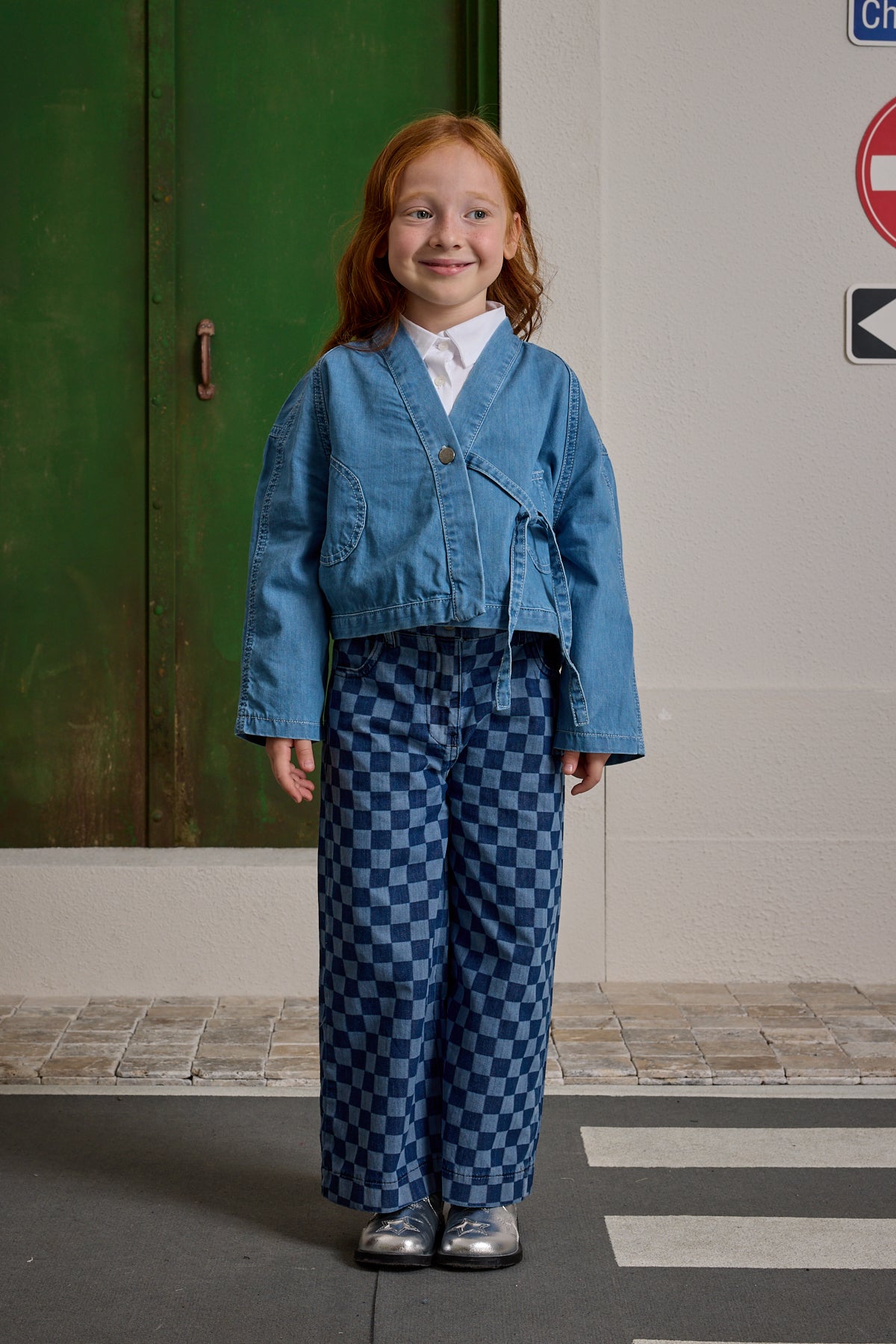 Denim Kimono Ceket Açık mavi