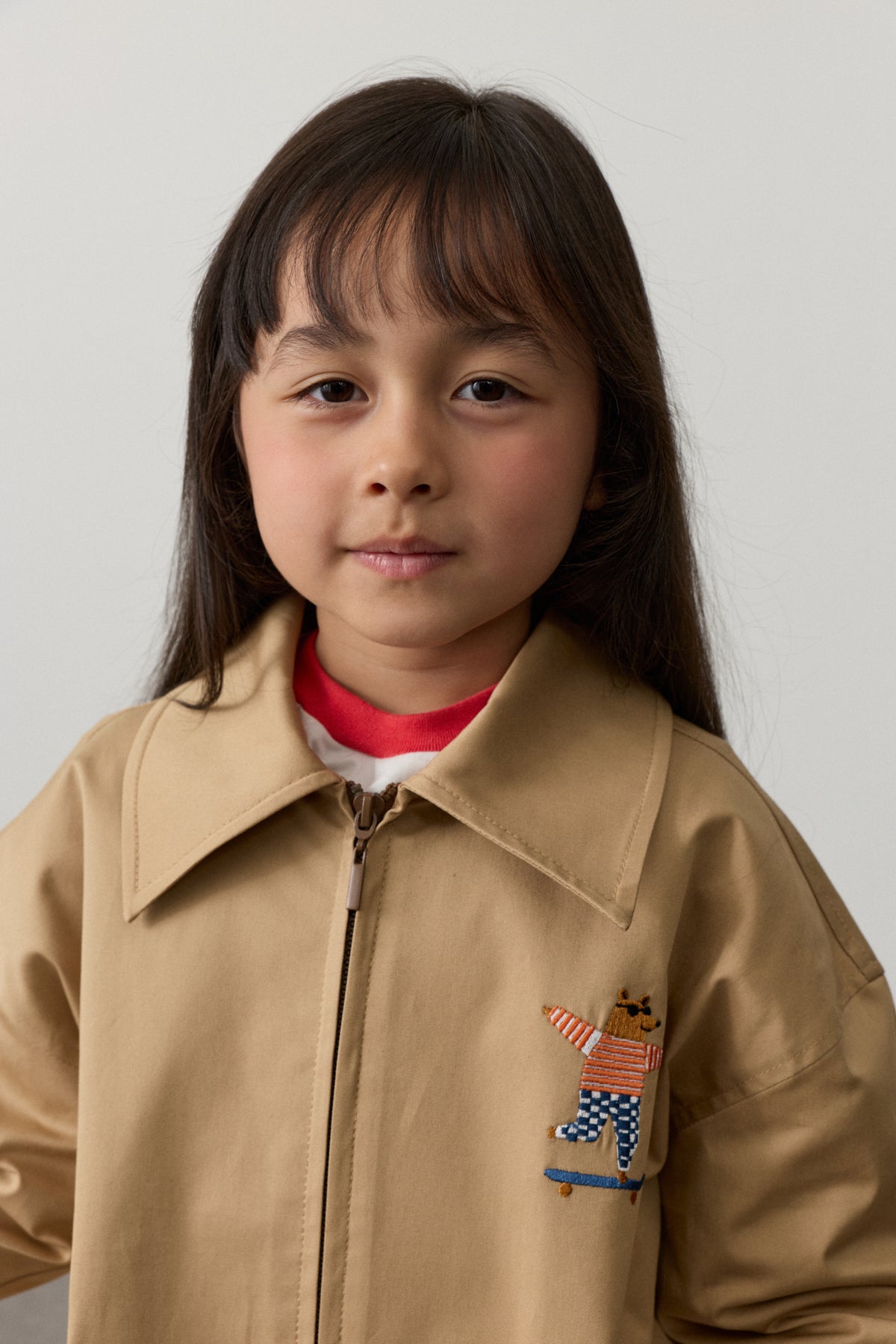 Fermuarlı Basic Ceket Camel