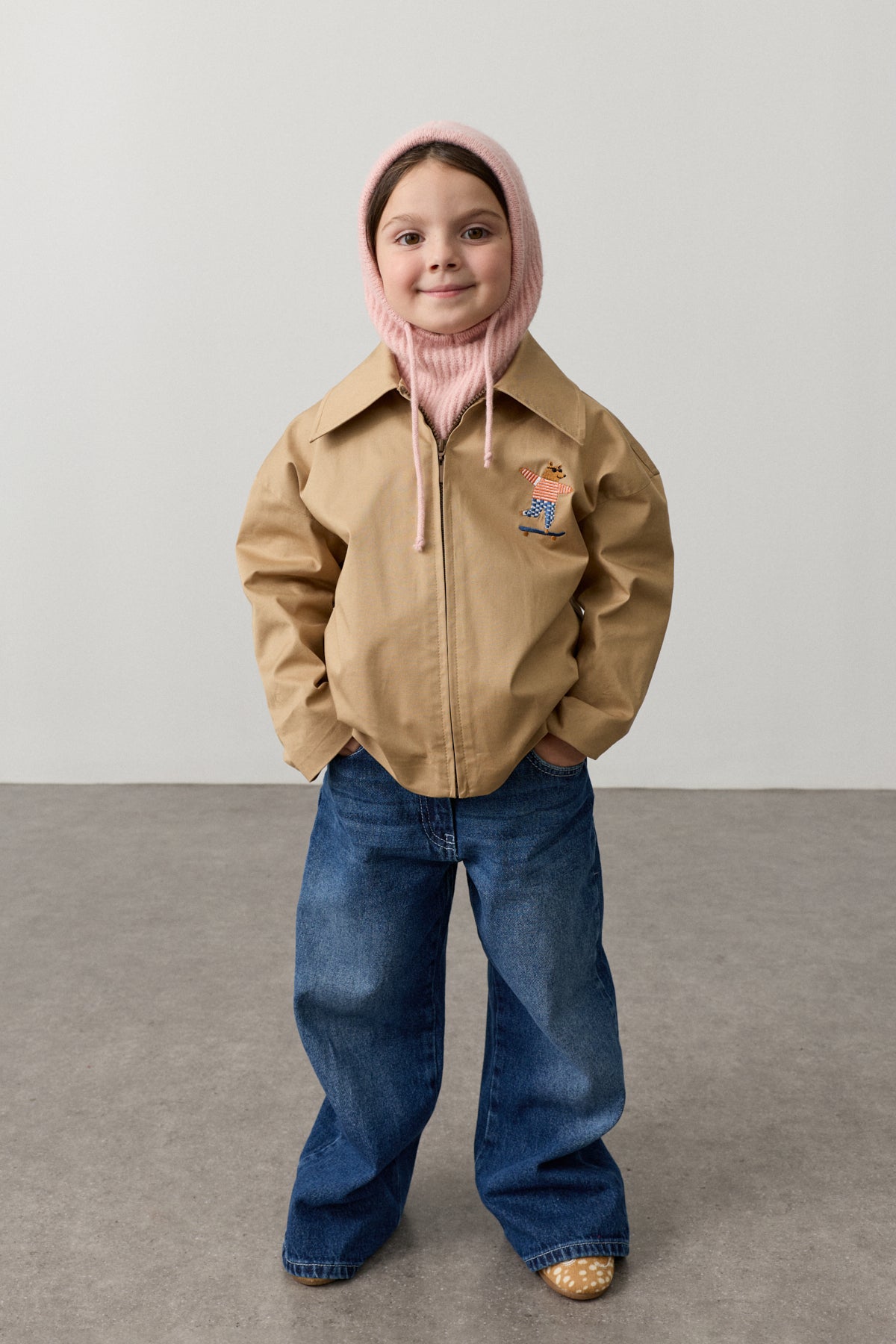 Fermuarlı Basic Ceket Camel