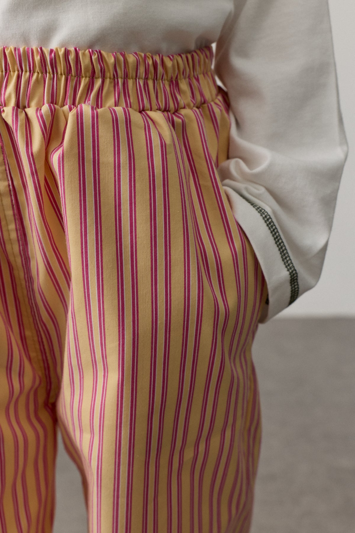 Garni Cepli Oversize Pantolon Sarı