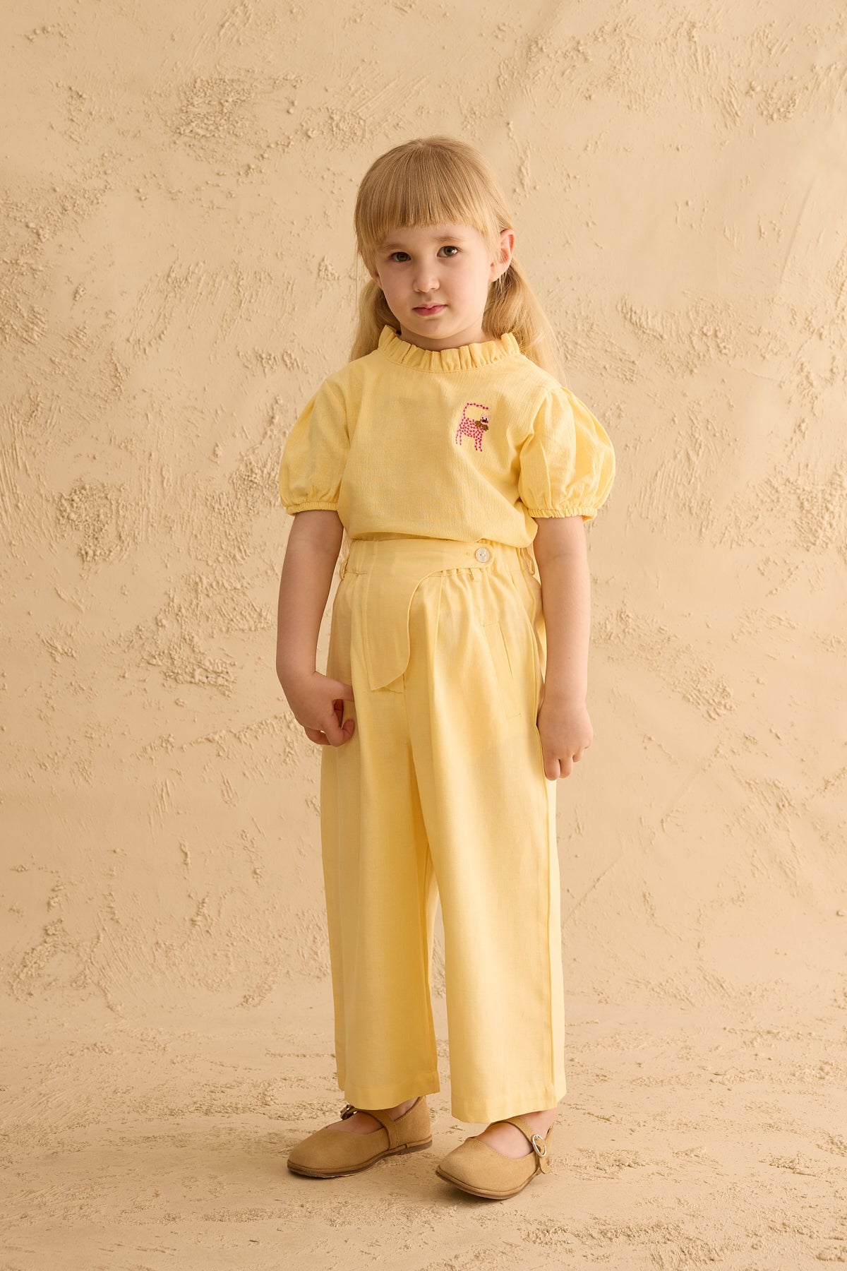 Wide Fly Baggy Trousers Yellow