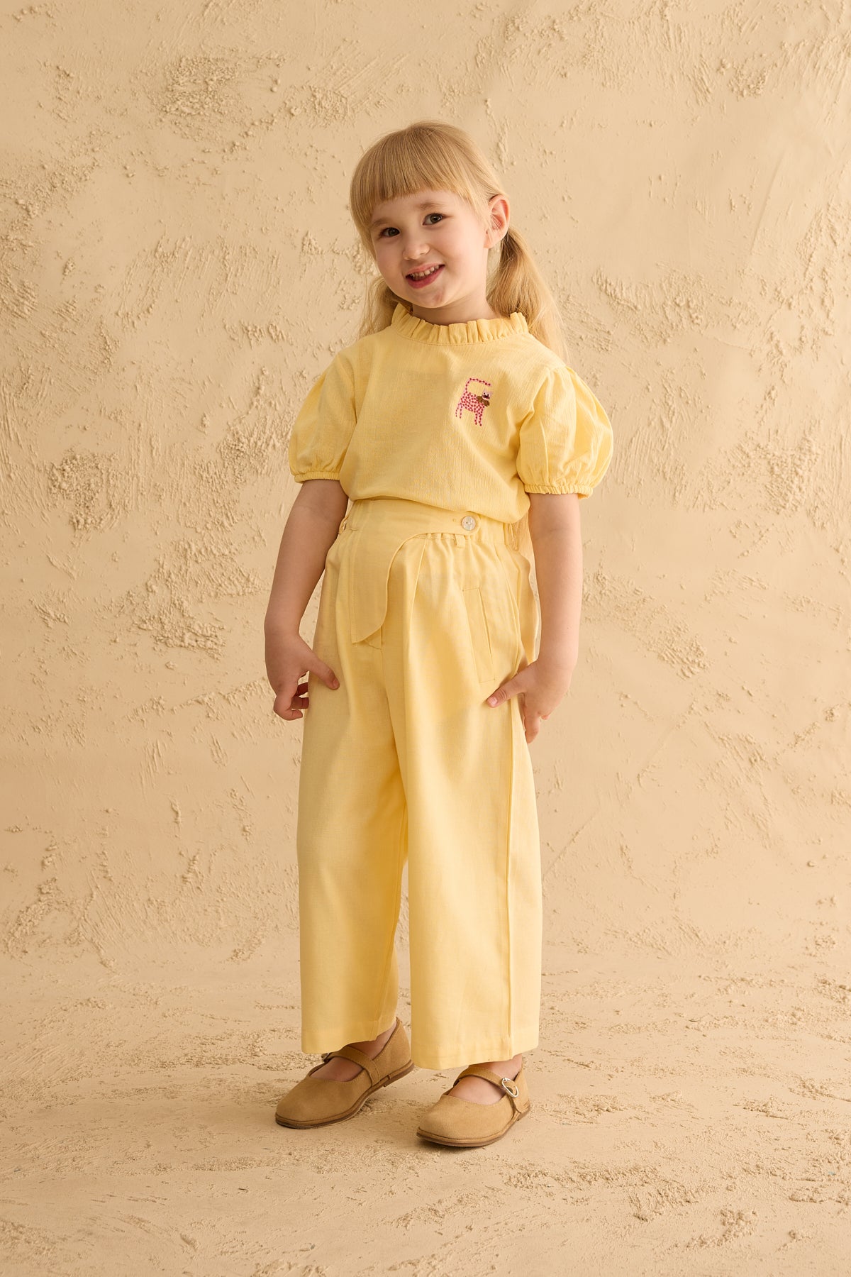 Wide Fly Baggy Trousers Yellow
