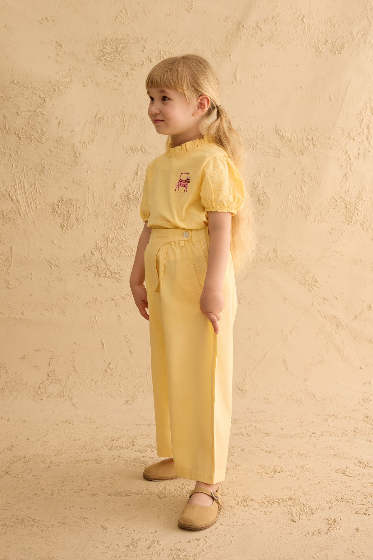 Wide Fly Baggy Trousers Yellow