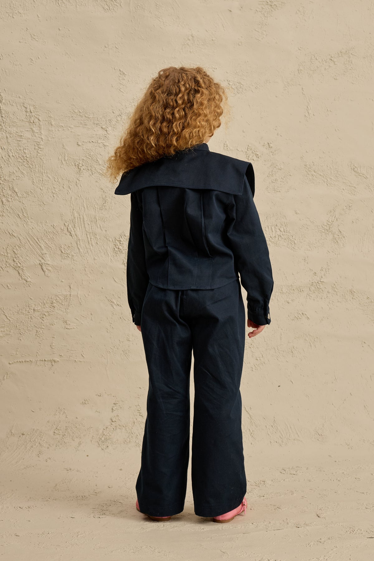 Geniş Yakalı Ceket Takım Lacivert