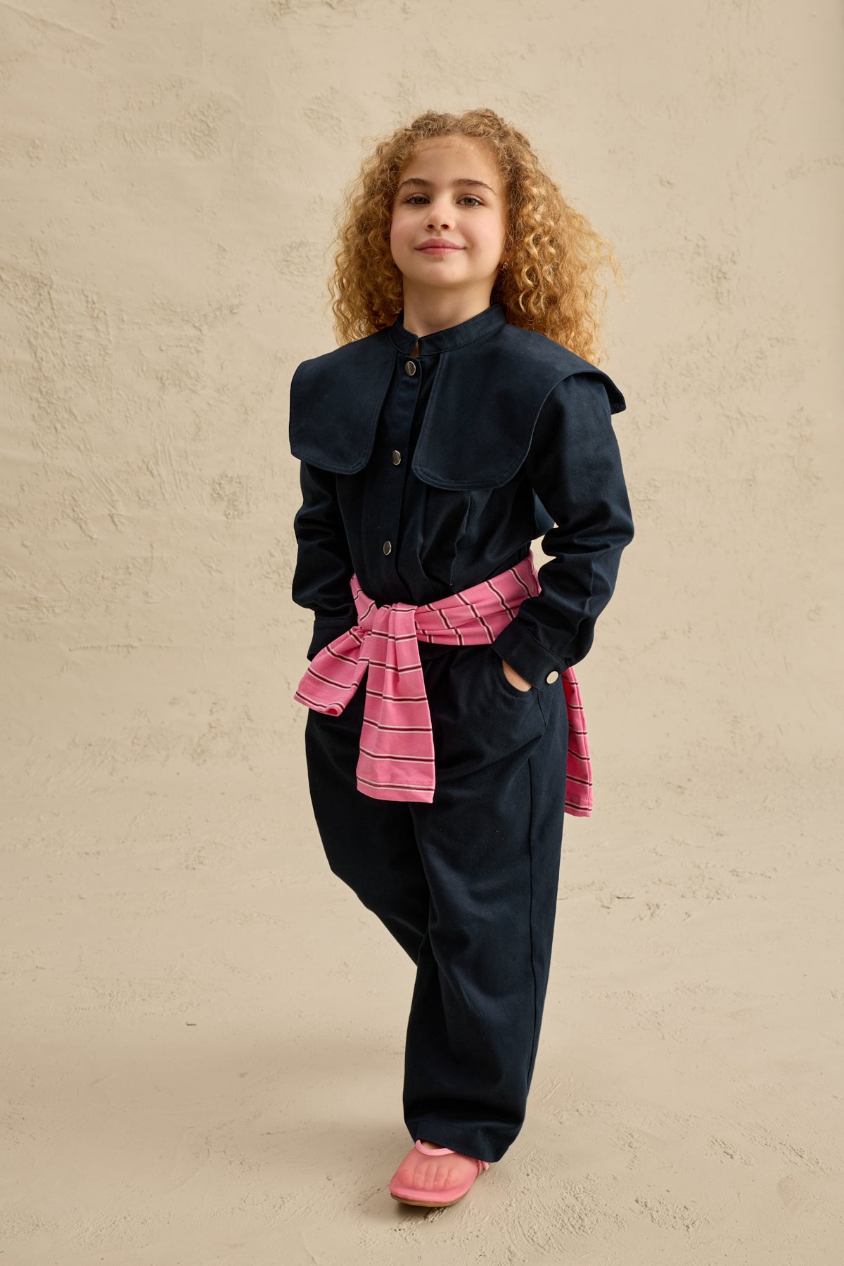 Geniş Yakalı Ceket Takım Lacivert