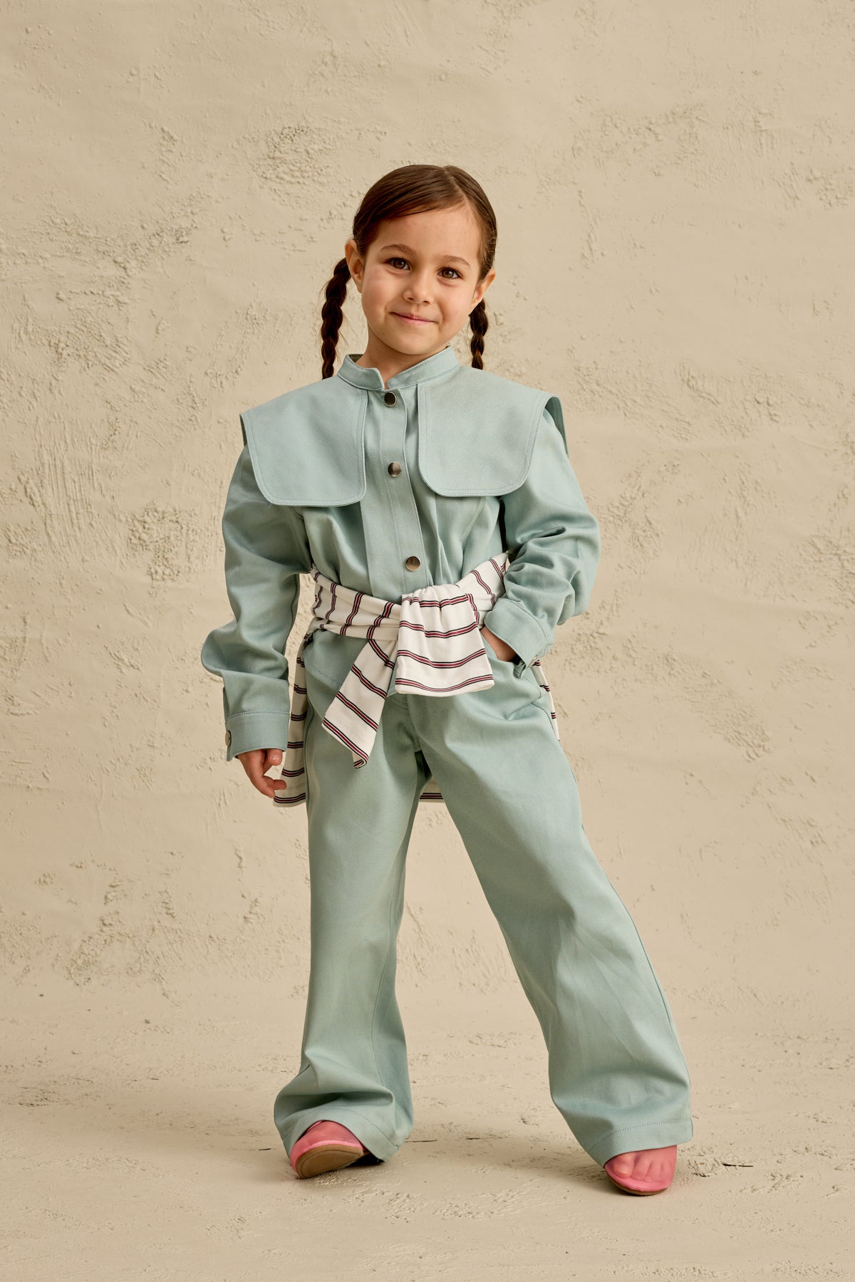 Geniş Yakalı Ceket Takım Mint