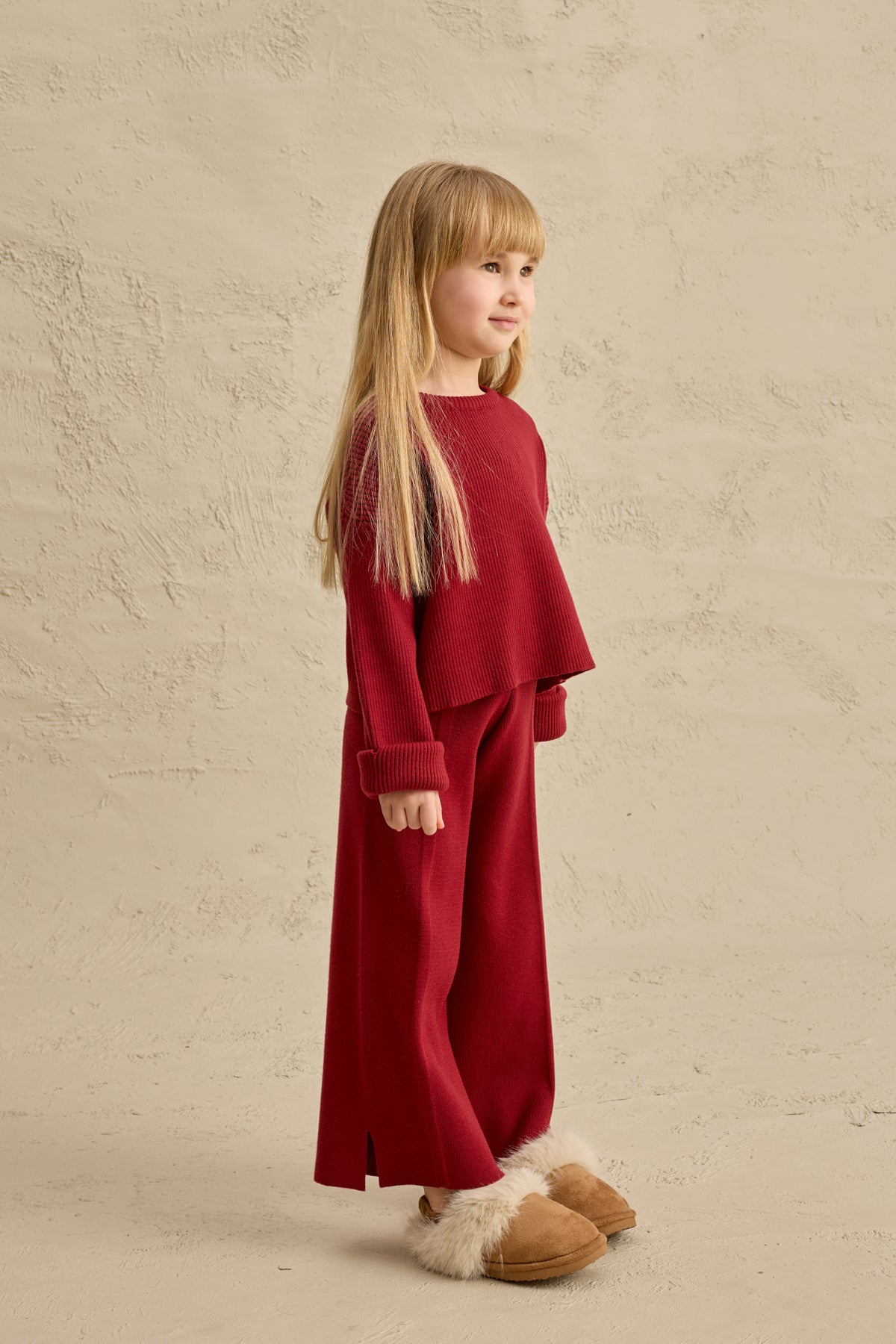 İpek Dokulu Triko Takım Bordo