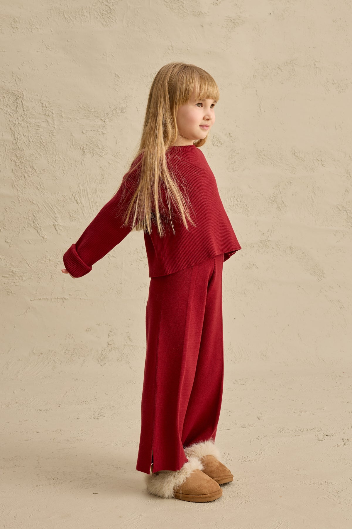 İpek Dokulu Triko Takım Bordo