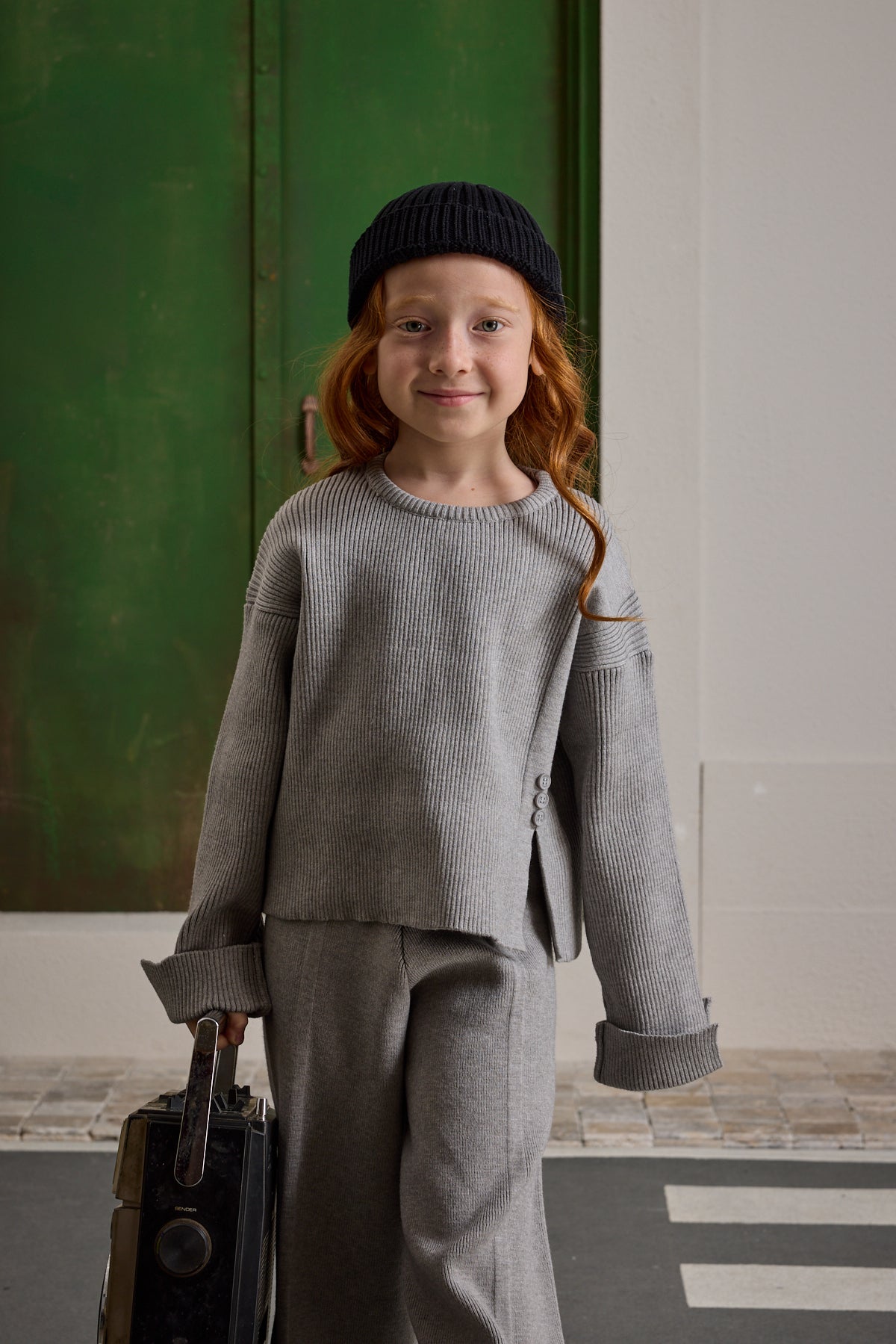 İpek Dokulu Triko Takım Gri Melange