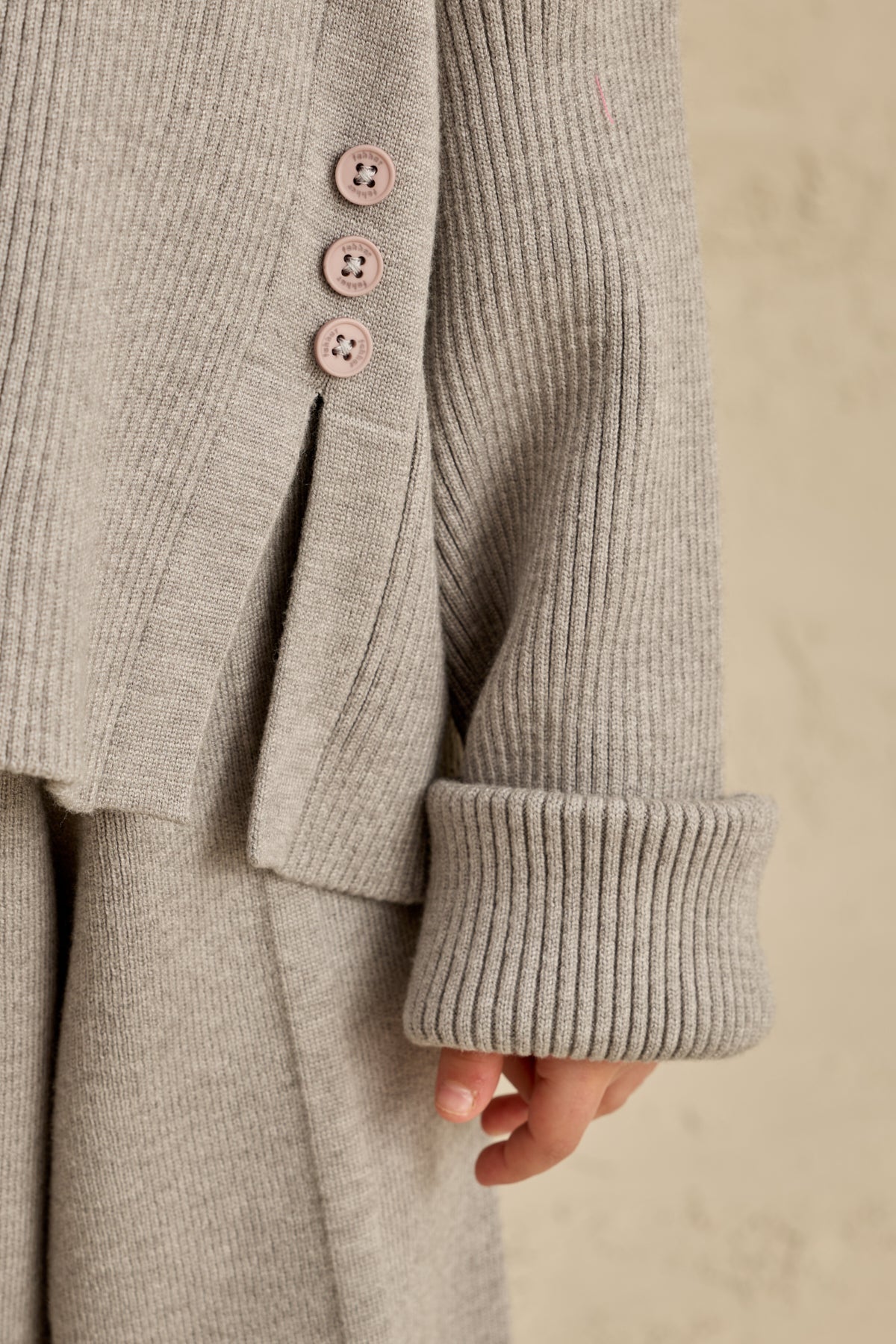 İpek Dokulu Triko Takım Gri Melange