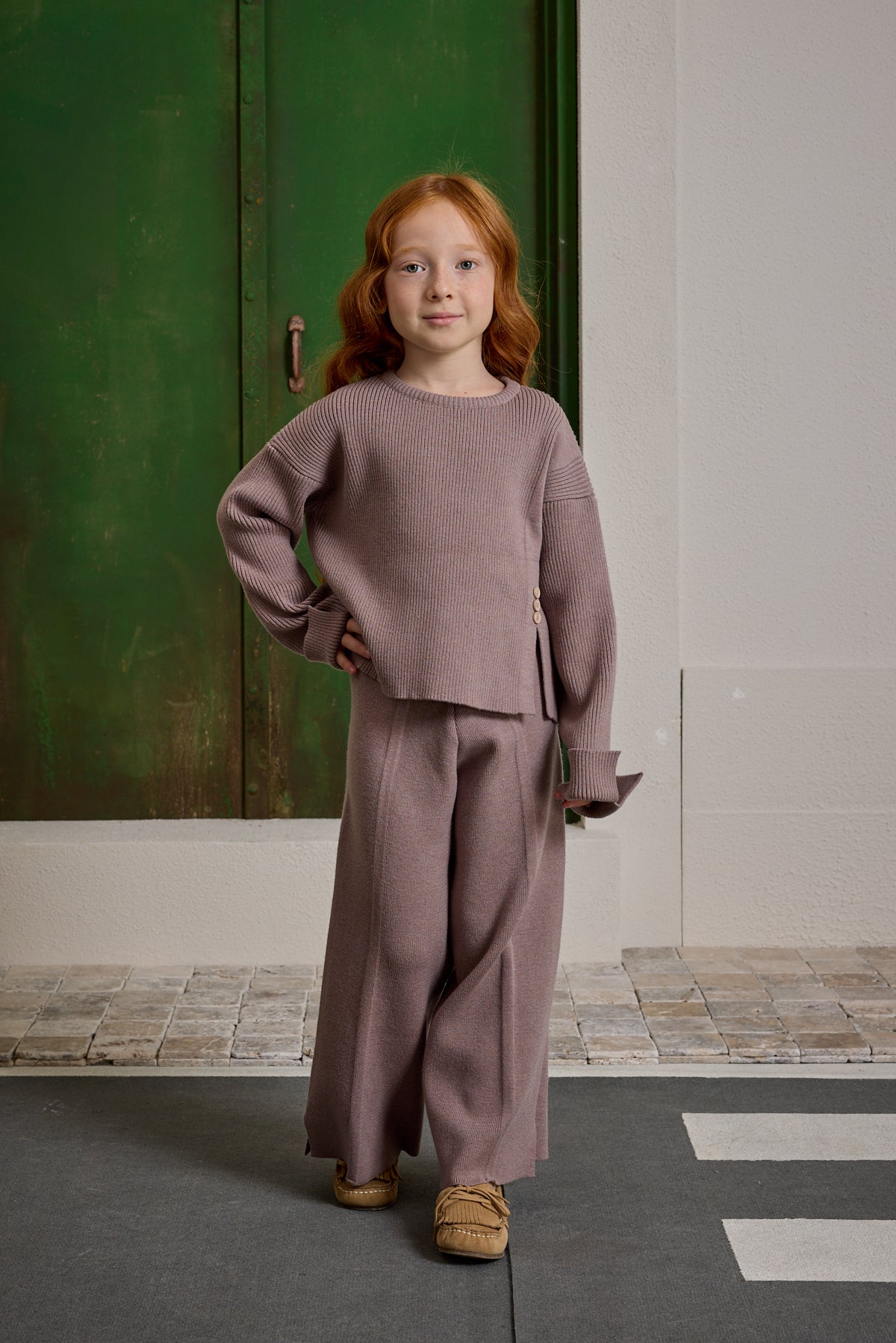 İpek Dokulu Triko Takım Koyu Lila