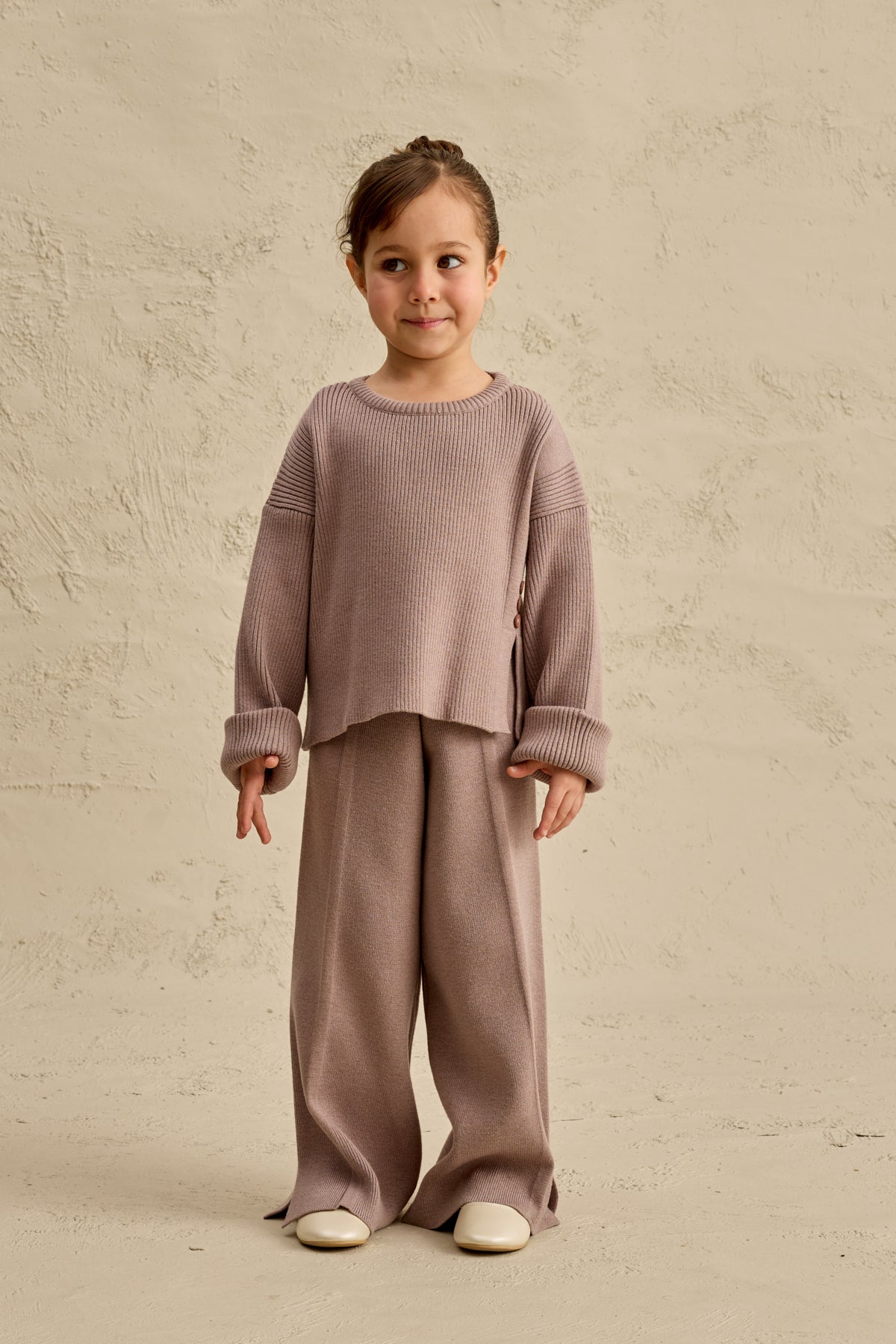 İpek Dokulu Triko Takım Koyu Lila