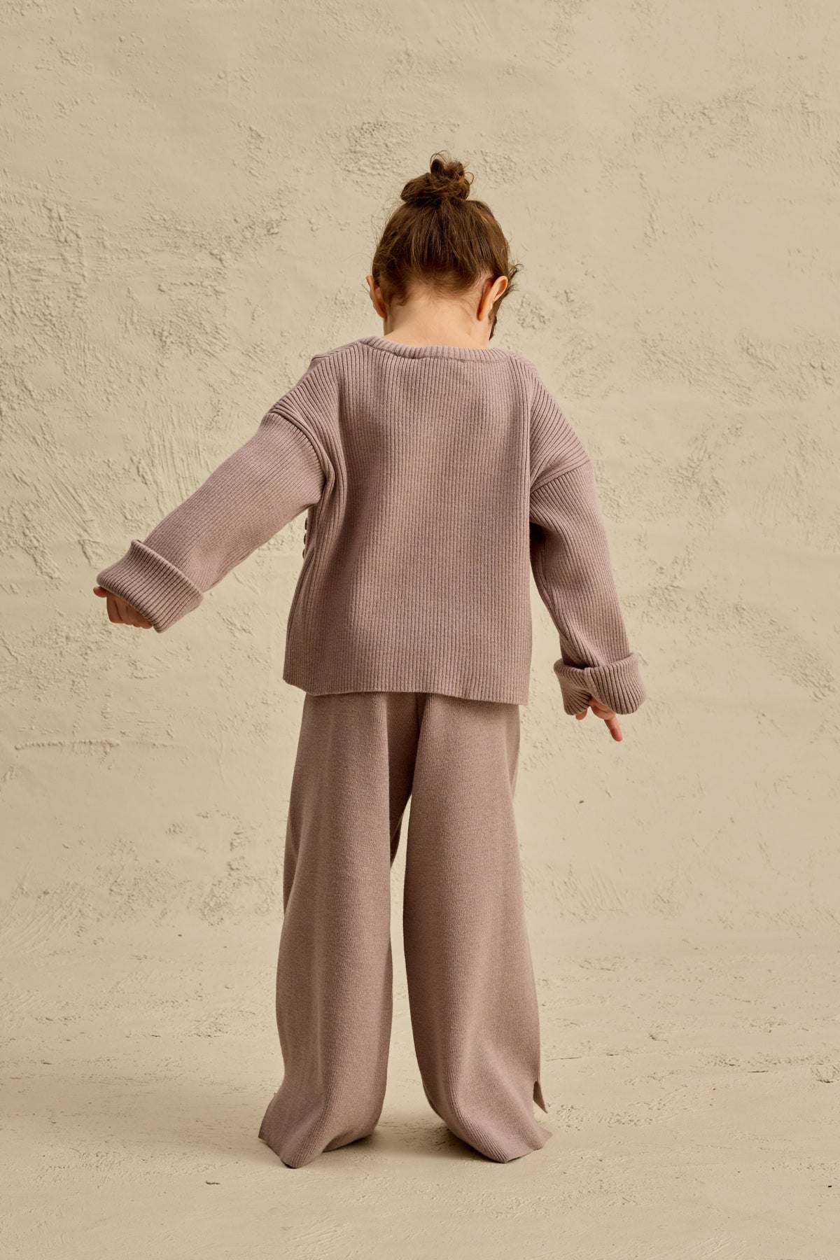 İpek Dokulu Triko Takım Koyu Lila