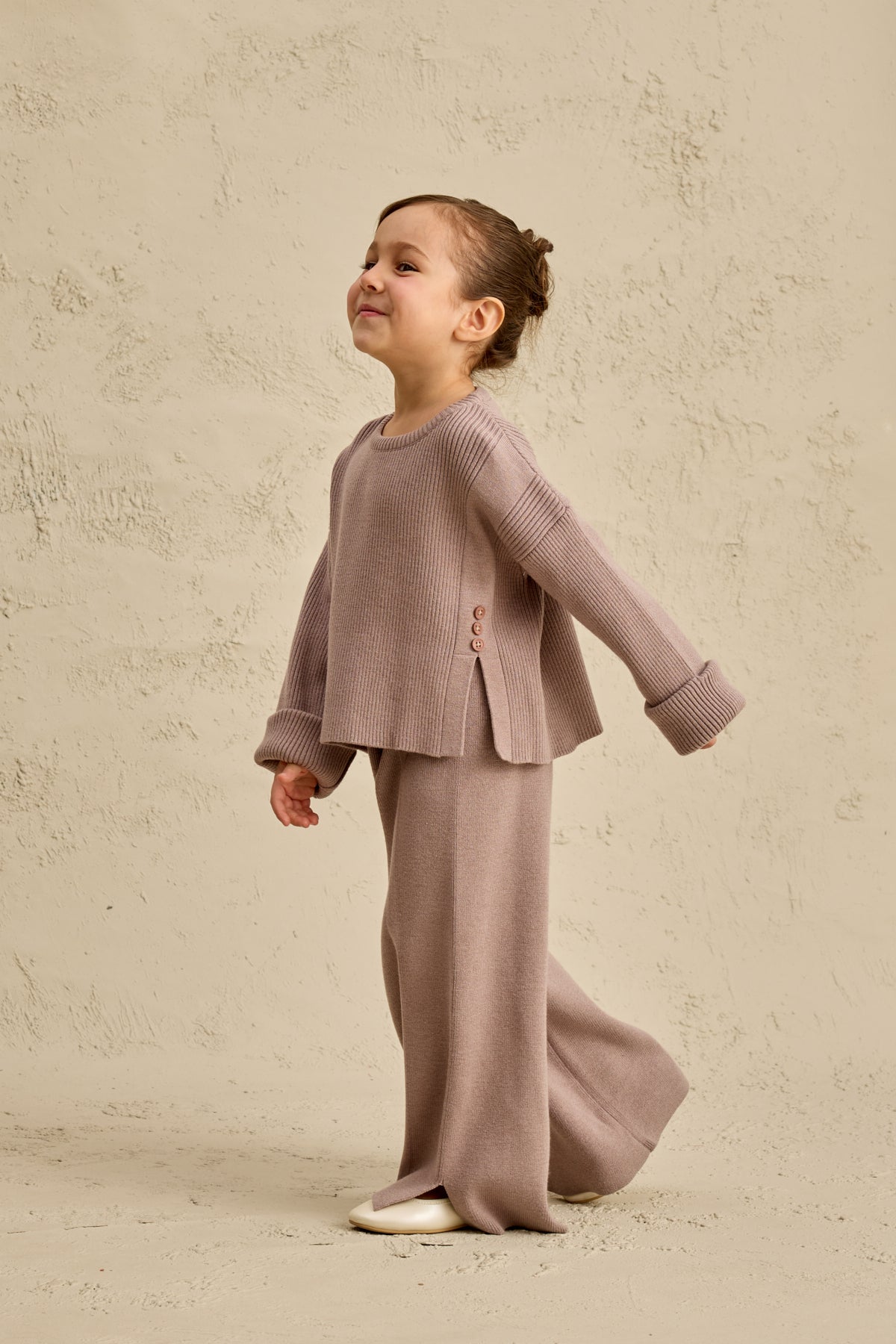 İpek Dokulu Triko Takım Koyu Lila