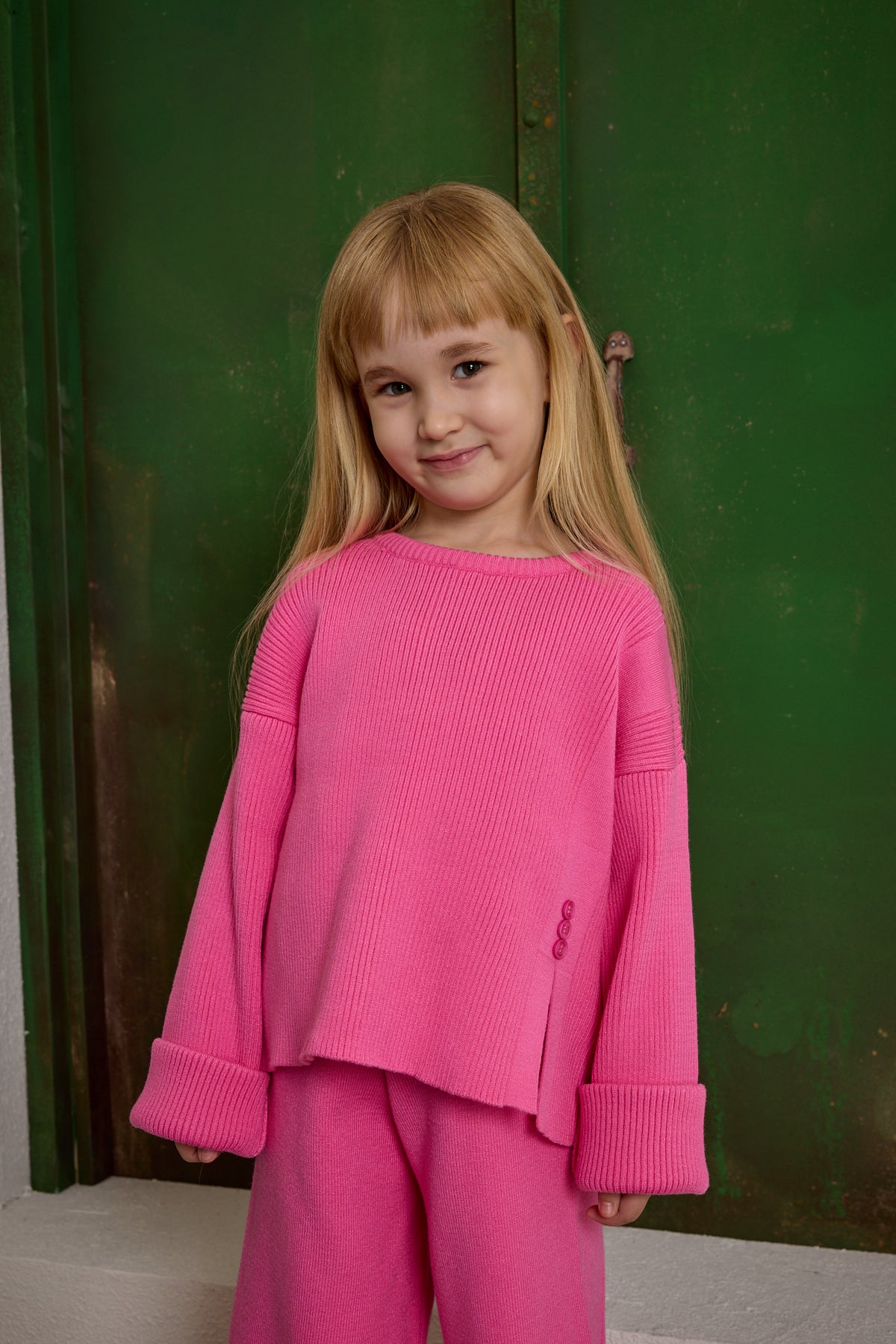 İpek Dokulu Triko Takım Pembe