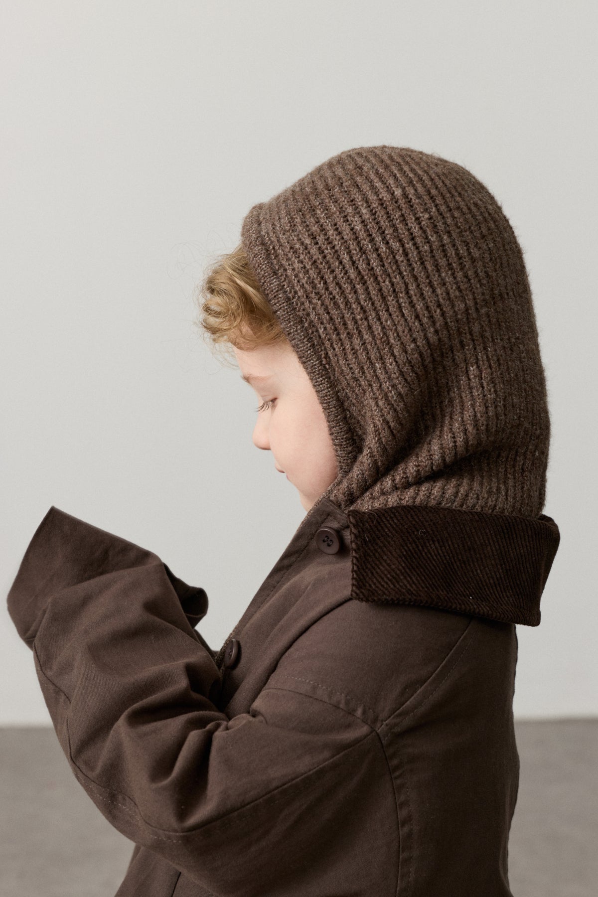 İpli Çocuk Kar Beresi Kahverengi - Fahhar Kids