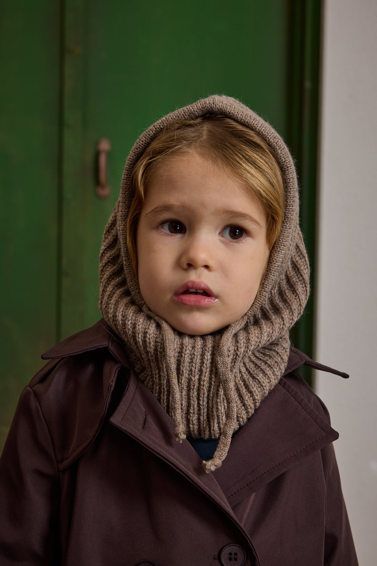 Children's Mink Snow Beanie with Rope
