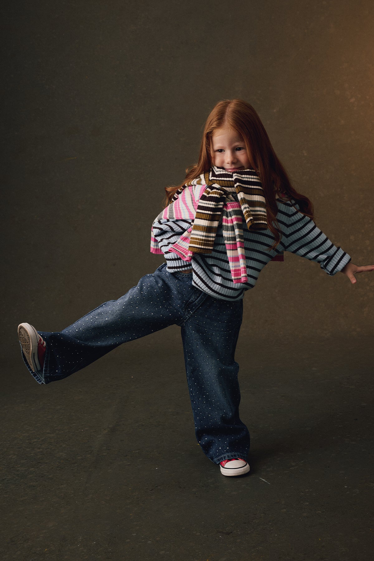 Işıltılı Straight Denim Pantolon Lacivert