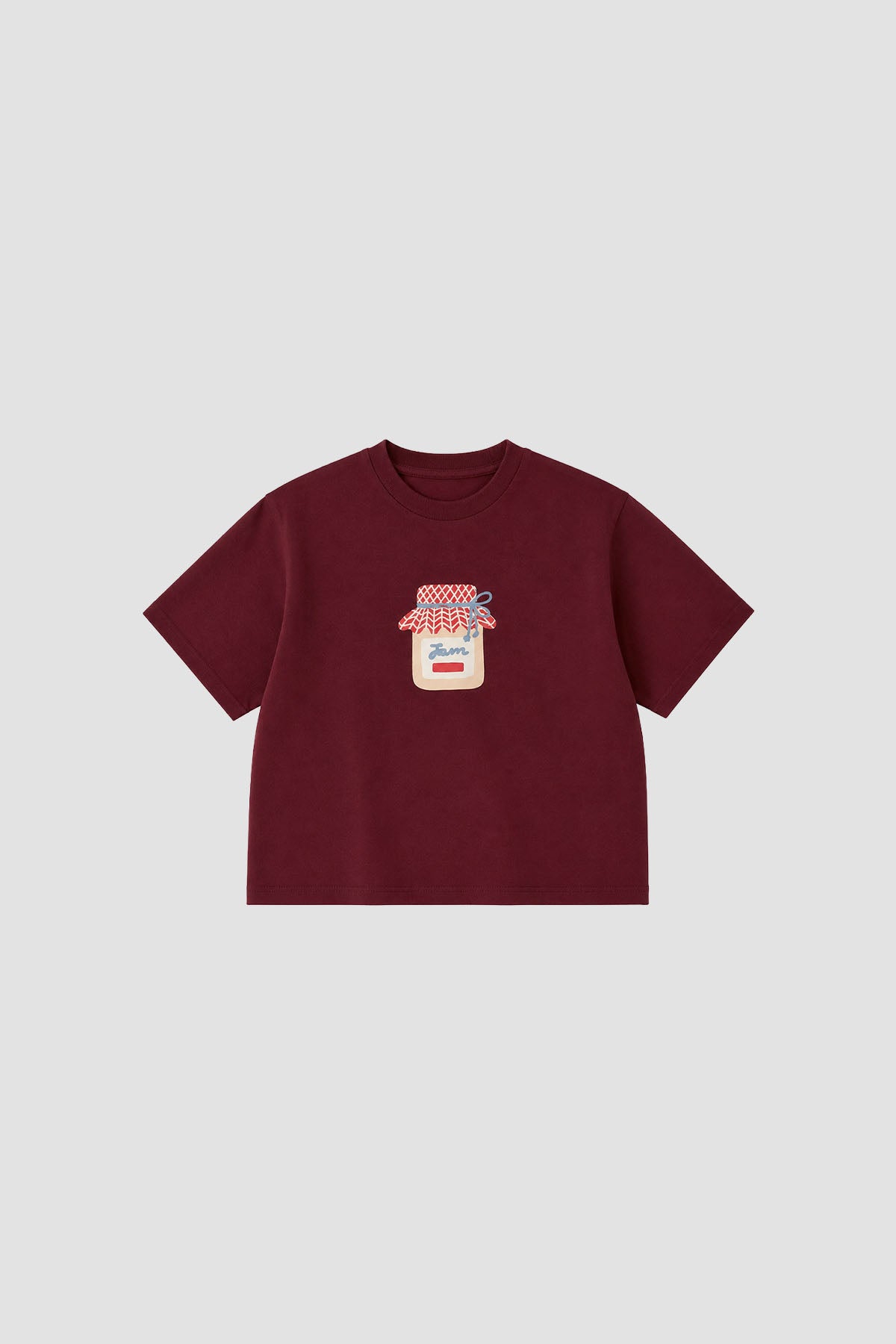 Jam Baskı Oversize Pamuk Tişört Mürdüm