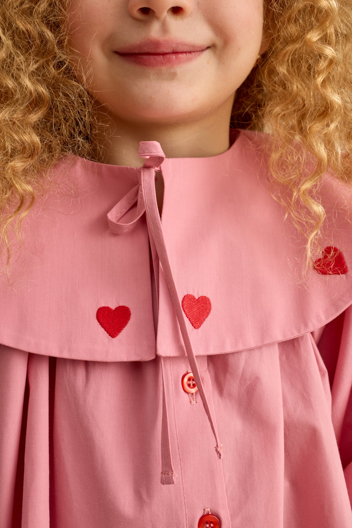 Kalp Nakışlı Elbise Pembe