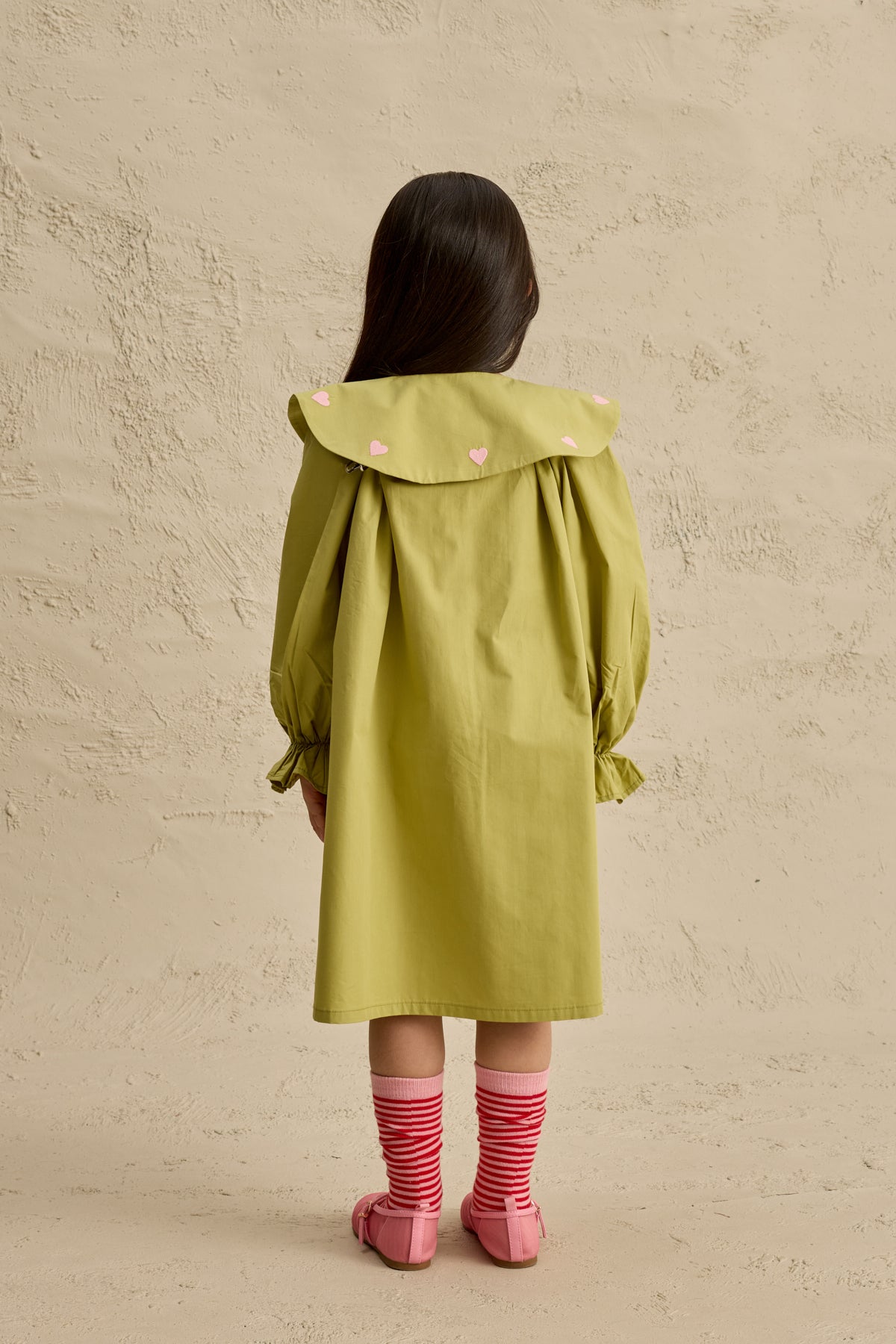 Kalp Nakışlı Elbise Yeşil