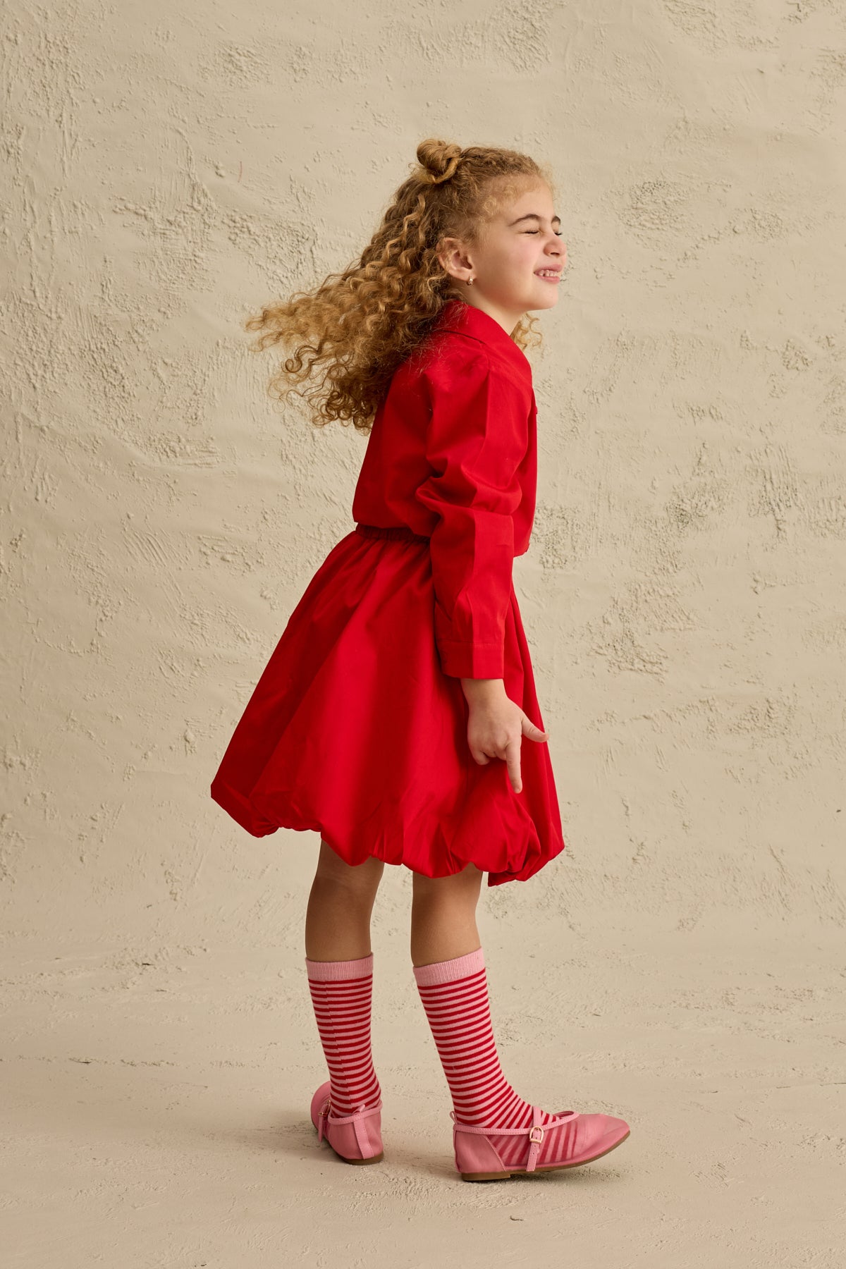 Kalp Nakışlı Etek Takım Kırmızı