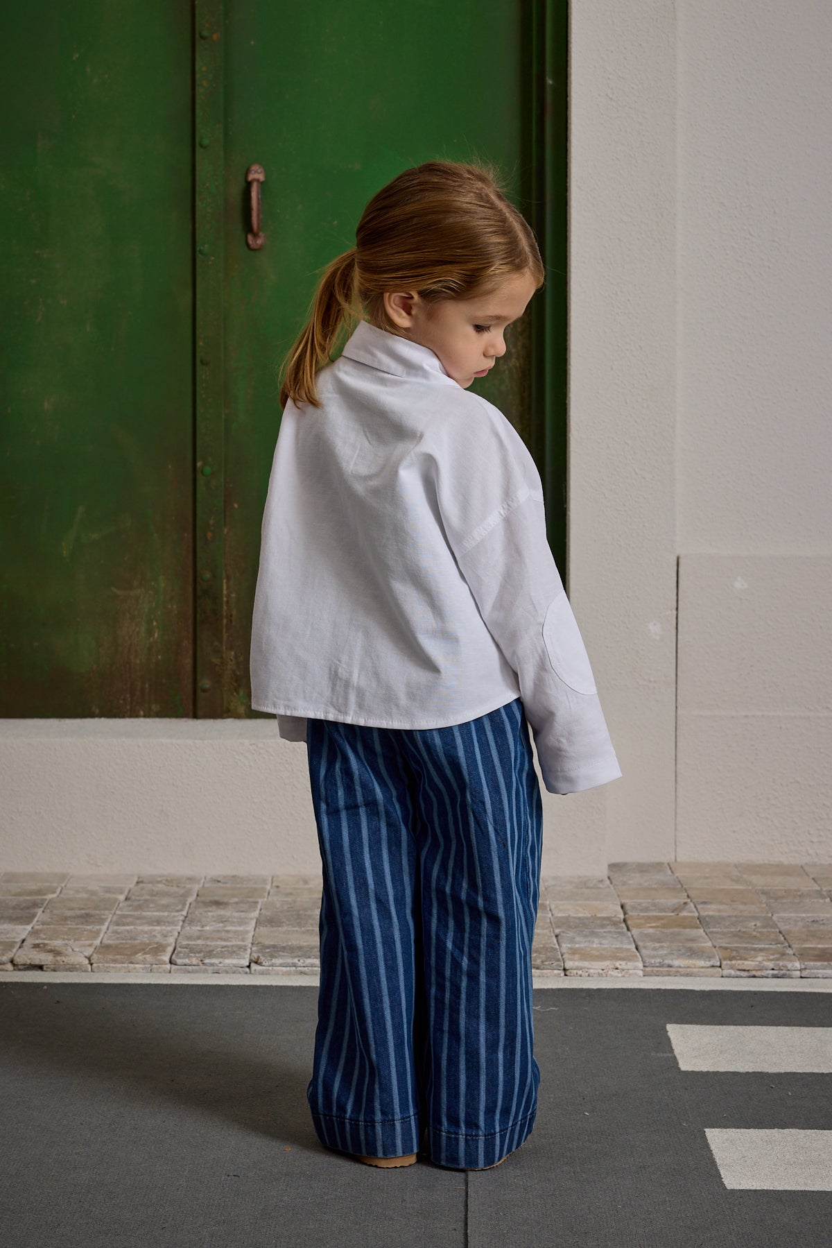 Kanguru Cepli Oversize Gömlek Beyaz