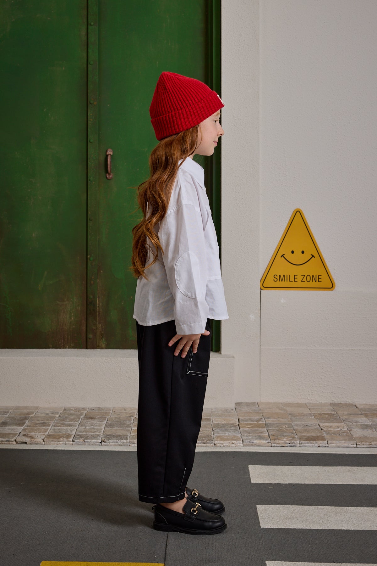 Kanguru Cepli Oversize Gömlek Beyaz