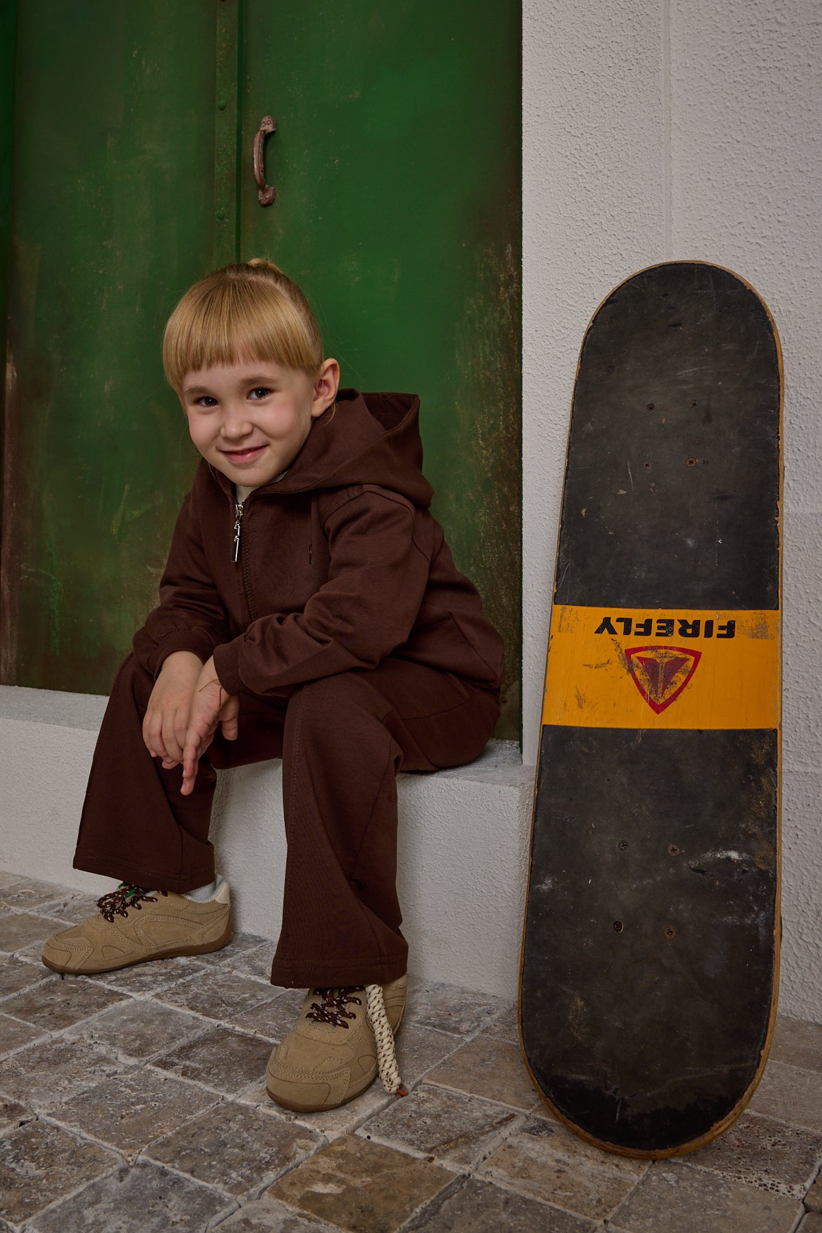 Kapüşonlu Basic Eşofman Takımı Kahverengi