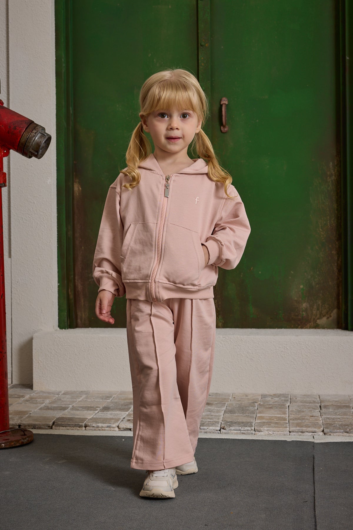 Kapüşonlu Basic Eşofman Takımı Pembe