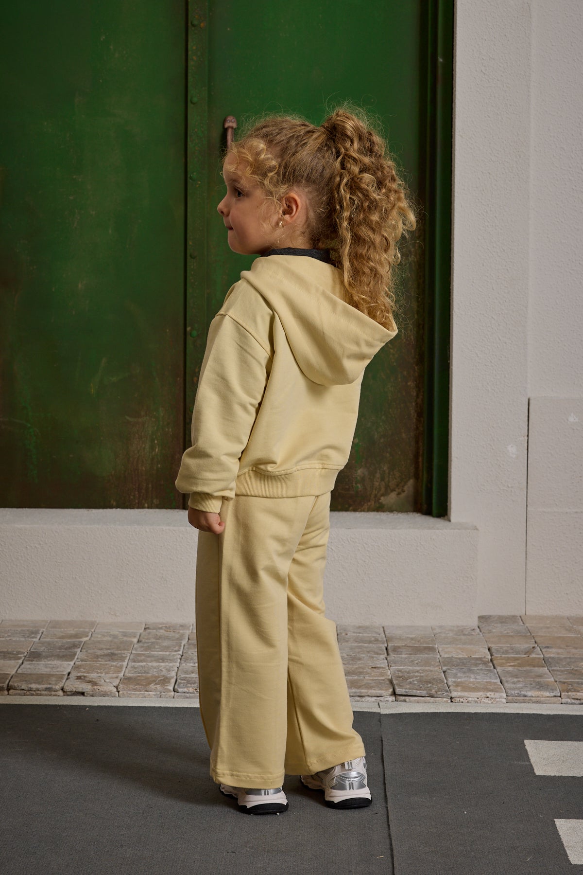 Kapüşonlu Basic Eşofman Takımı Sarı