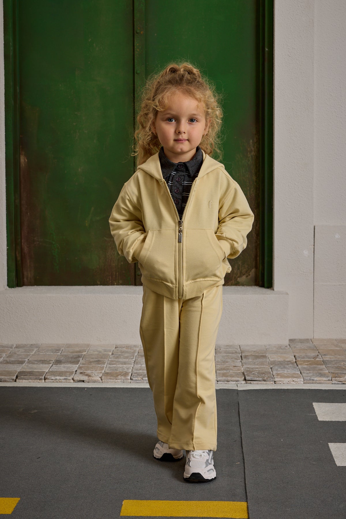 Kapüşonlu Basic Eşofman Takımı Sarı