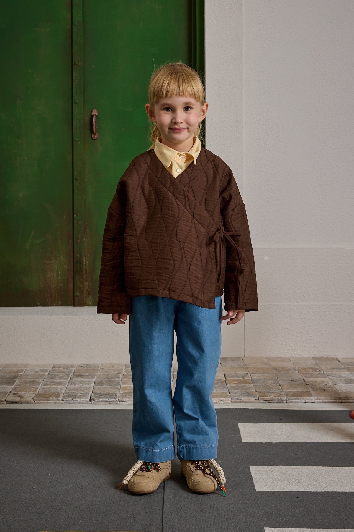 Kruvaze Bağlamalı Kapitone Mont Kahverengi