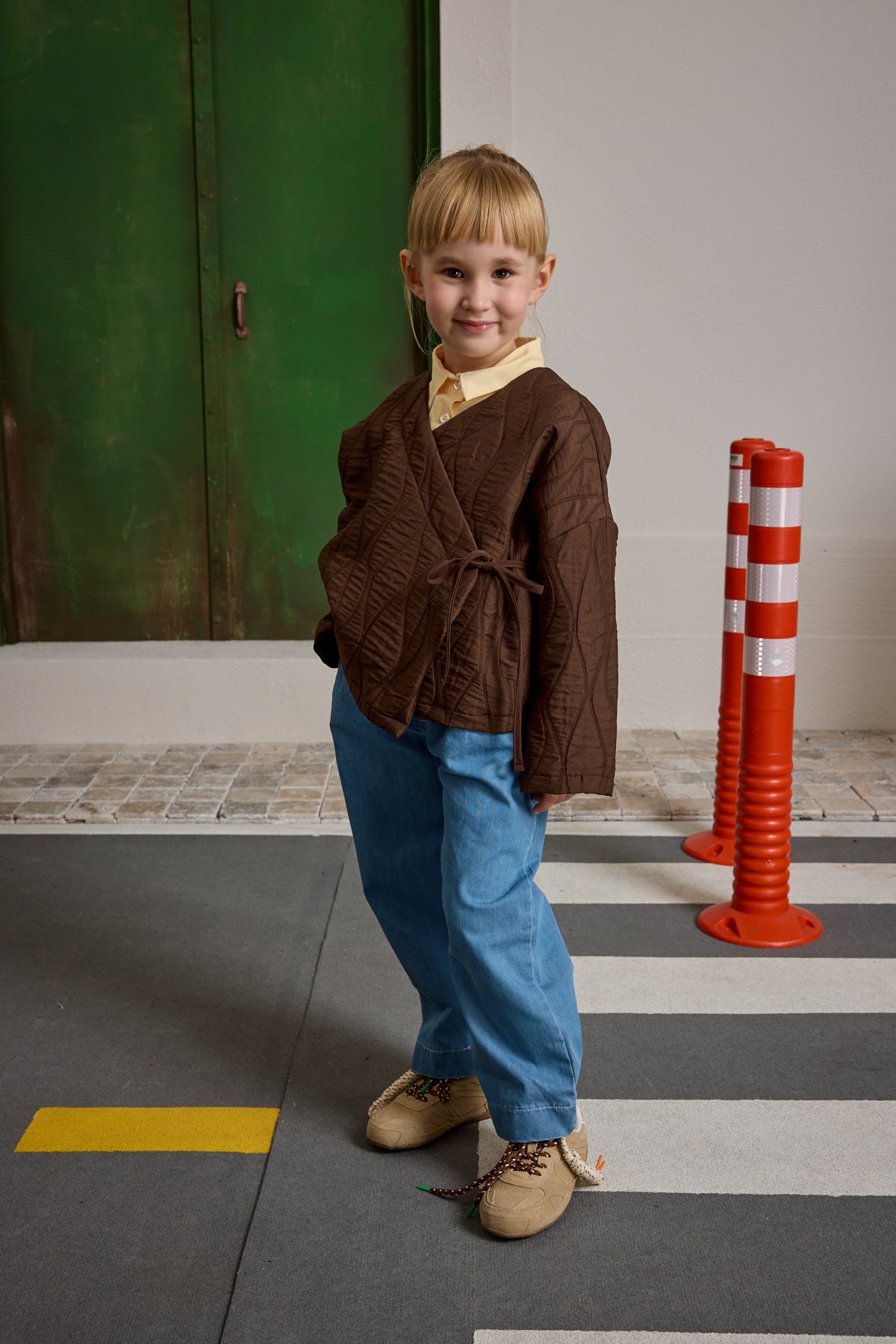 Kruvaze Bağlamalı Kapitone Mont Kahverengi