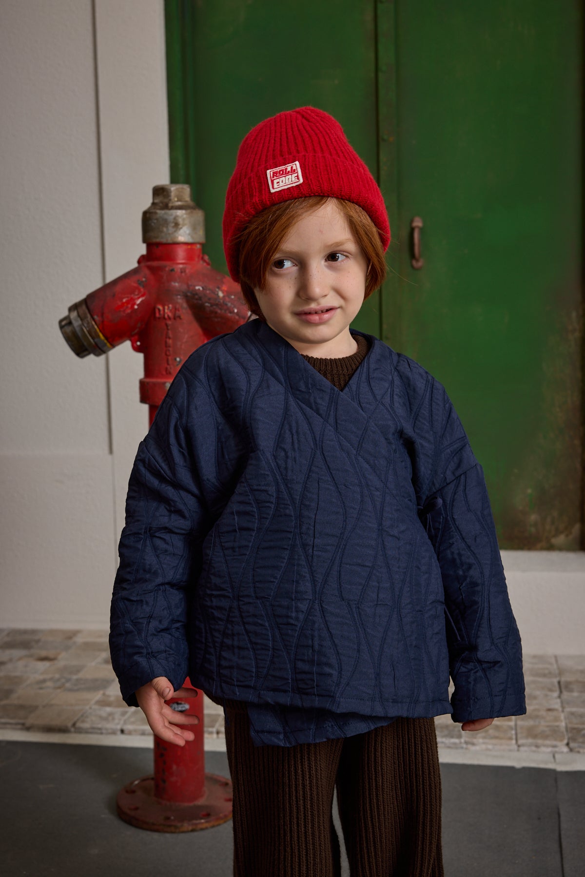 Kruvaze Bağlamalı Kapitone Mont Lacivert