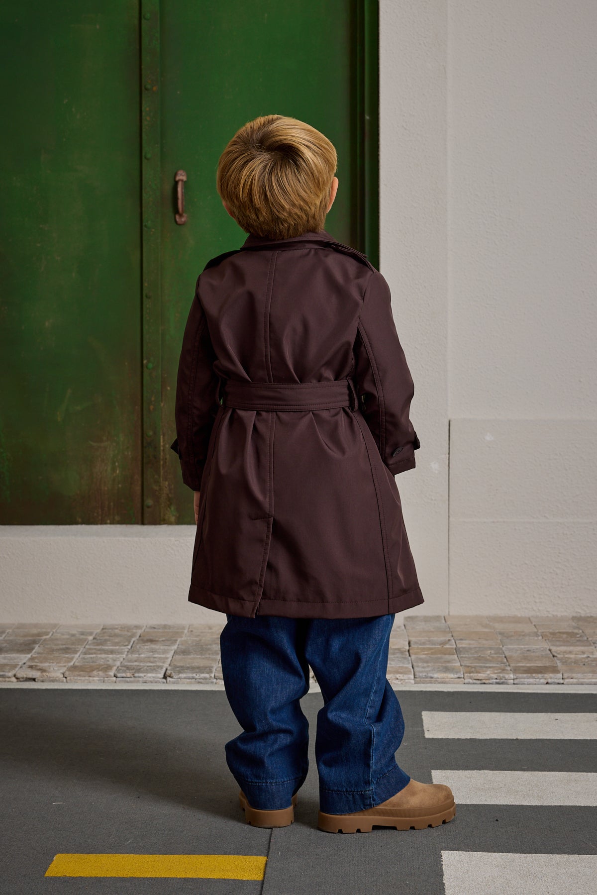 Kruvaze Kesim Trençkot Acı Kahve