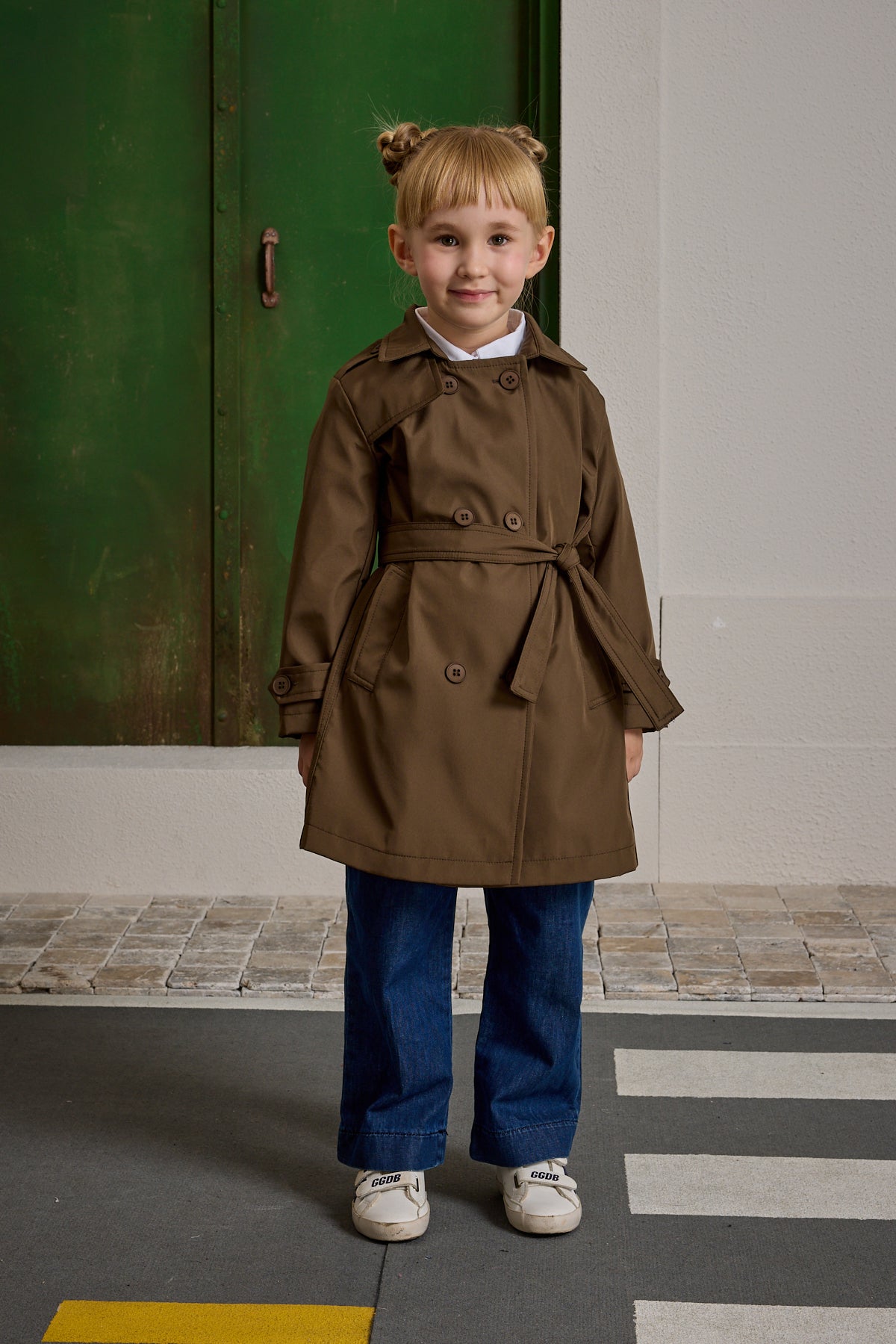 Kruvaze Kesim Trençkot Haki