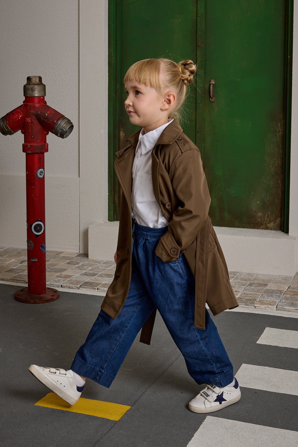 Kruvaze Kesim Trençkot Haki