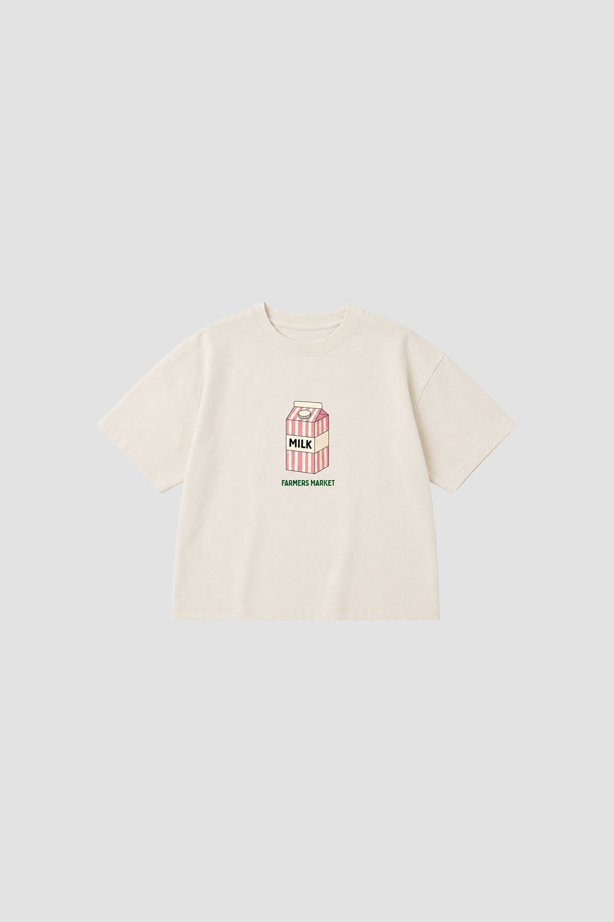 Milk Baskı Oversize Pamuk Tişört Beyaz