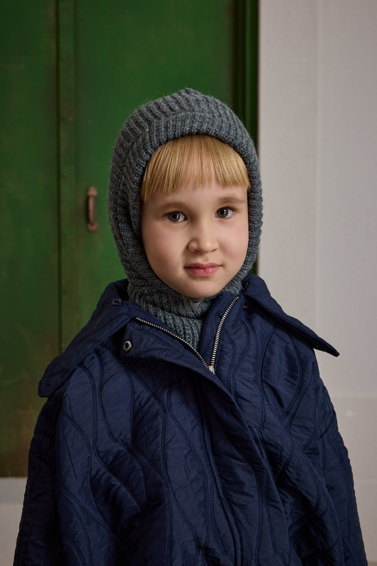 帽子 iver and isla bouquet balaclava Knitted Children's Balaclava Beanie Indigo