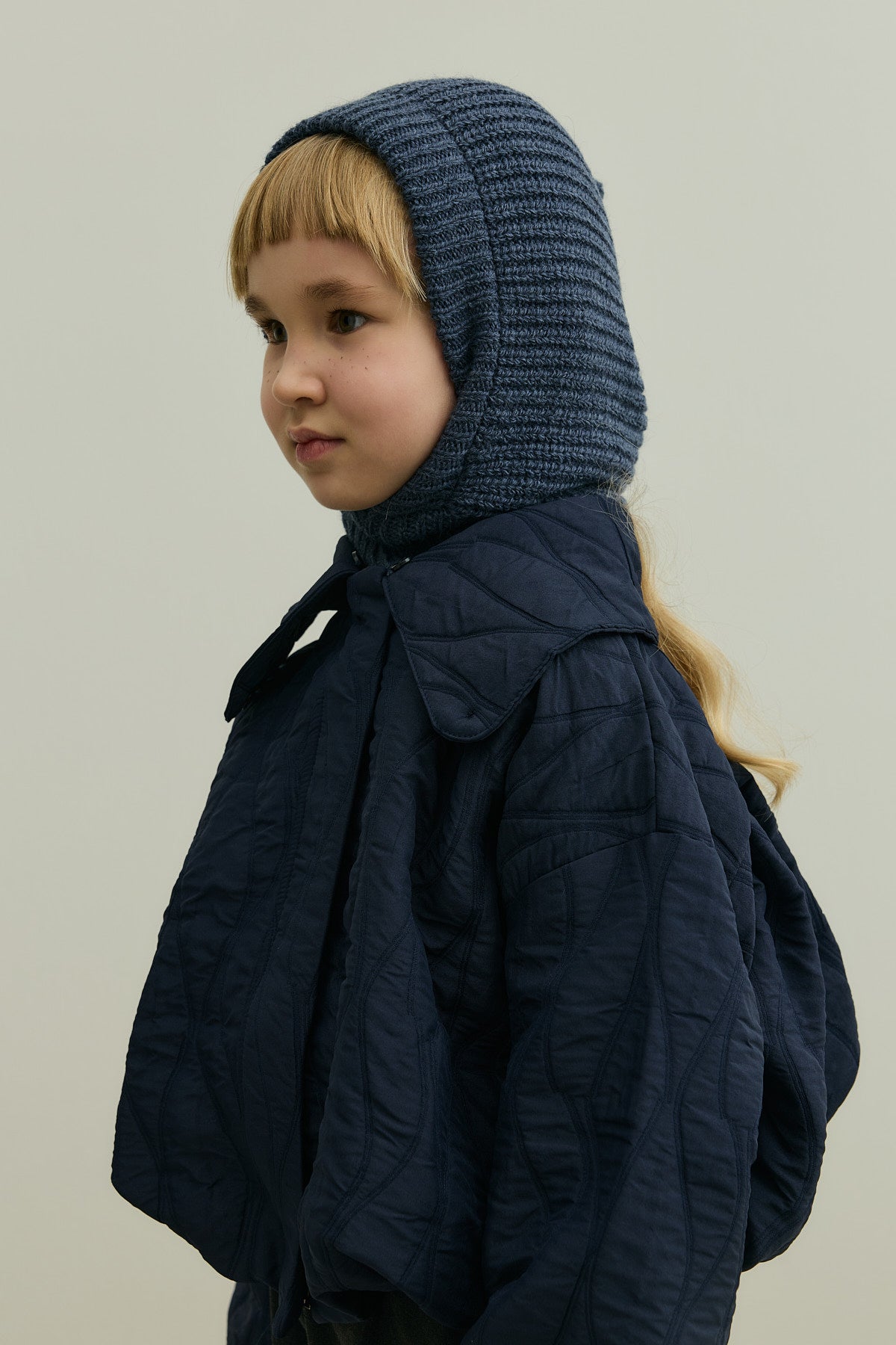 Örme Çocuk Balaclava Bere İndigo