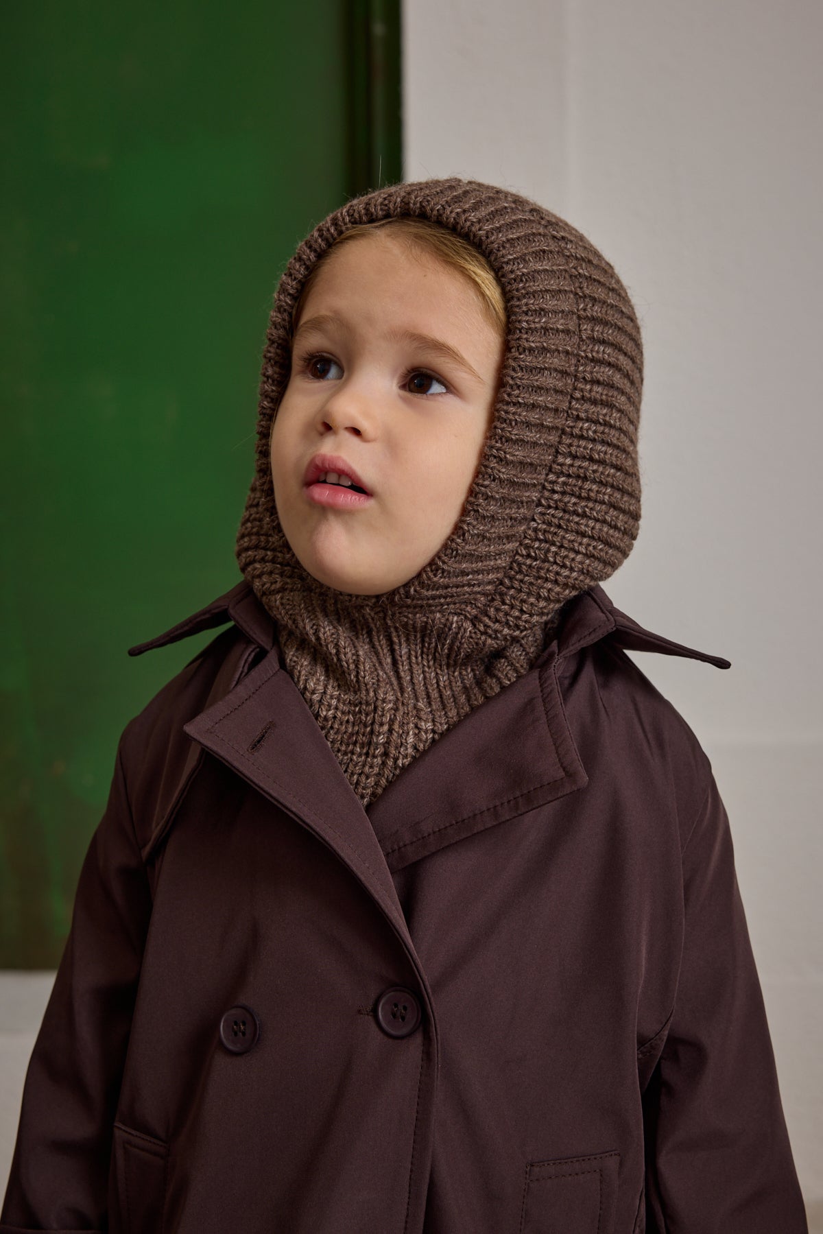 Örme Çocuk Balaclava Bere Kahverengi
