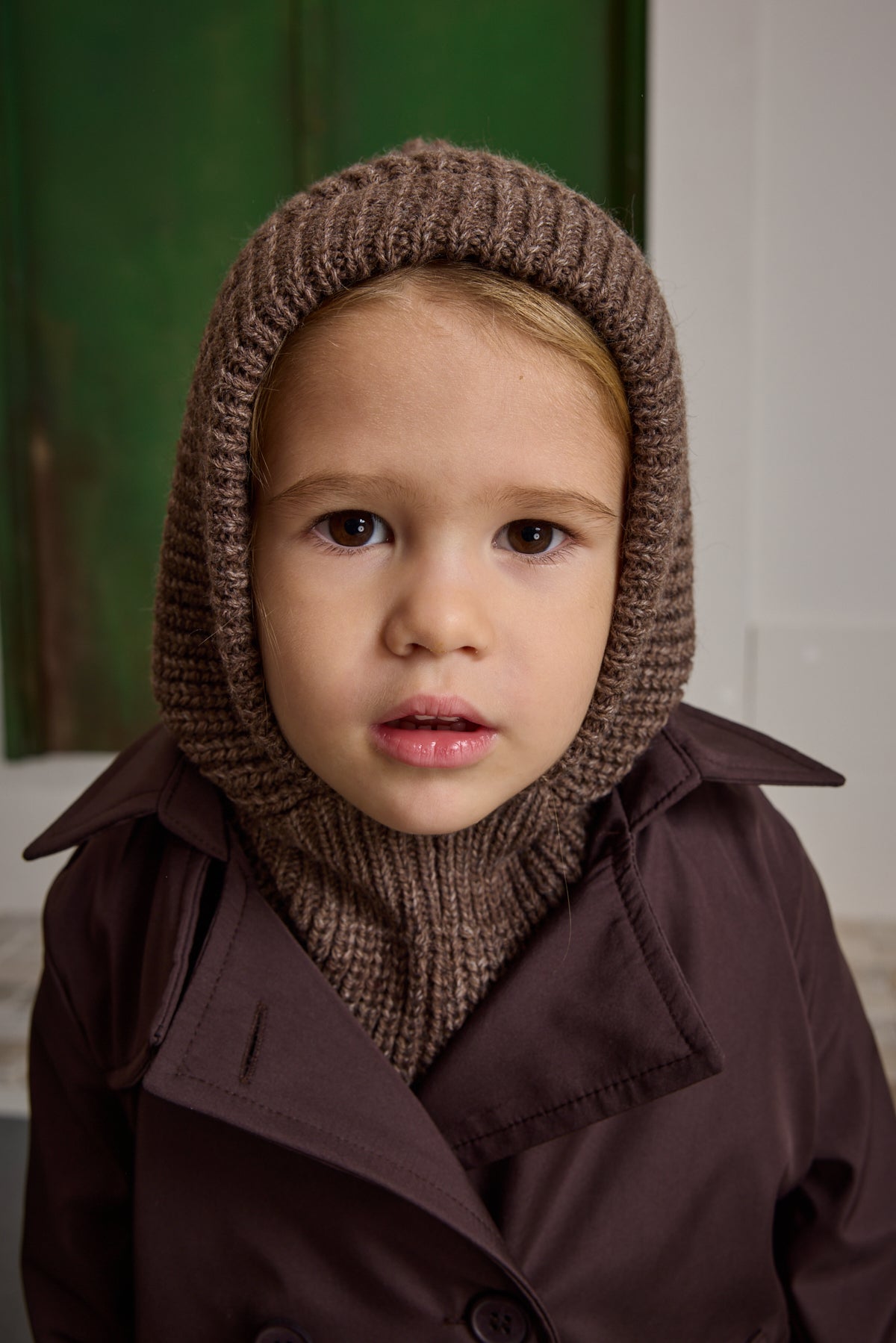 Örme Çocuk Balaclava Bere Kahverengi