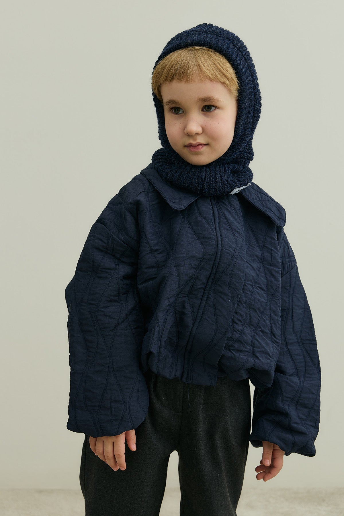 Örme Çocuk Balaclava Bere Lacivert