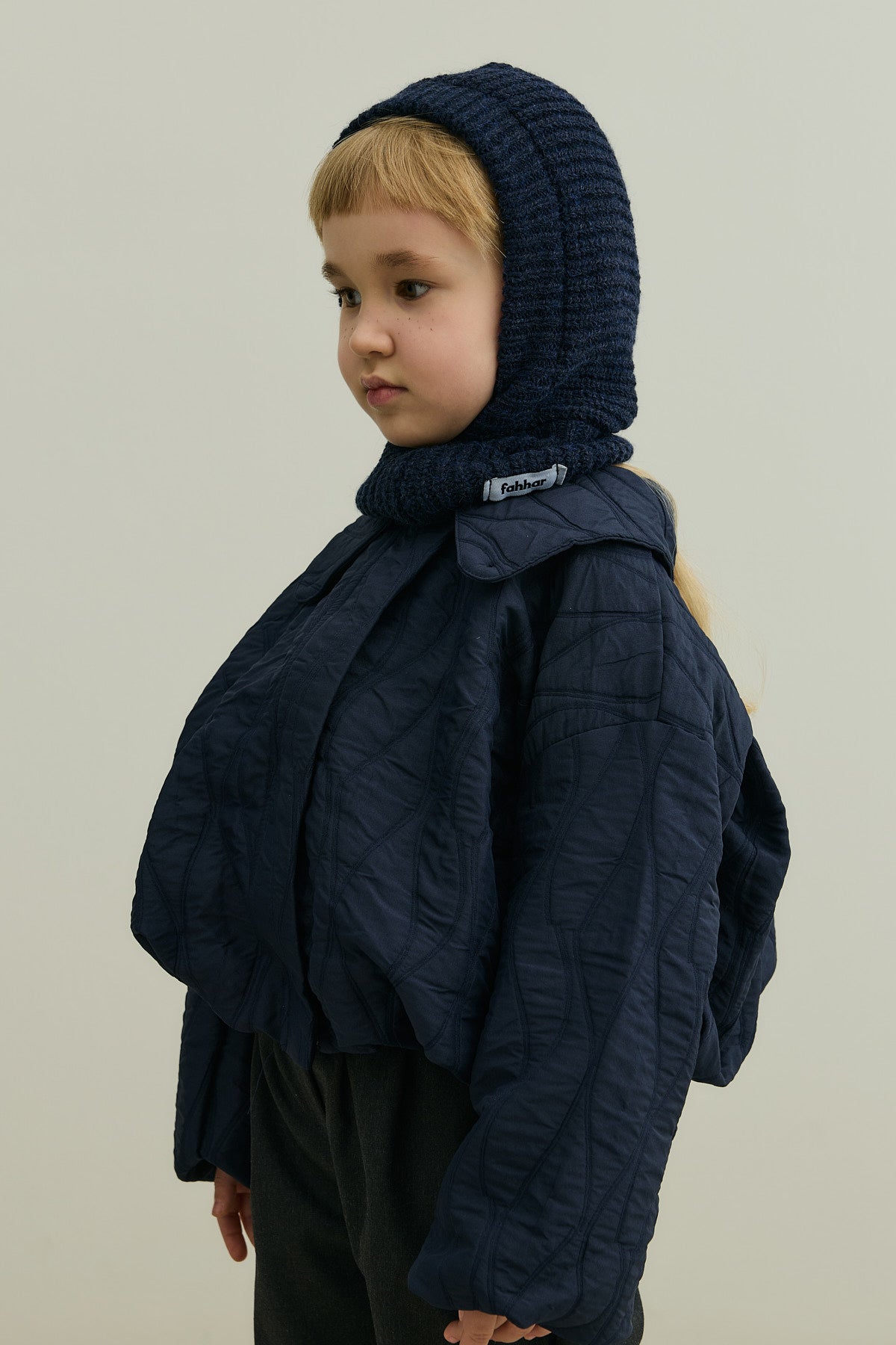 Knitted Kids Balaclava Beanie Navy Blue