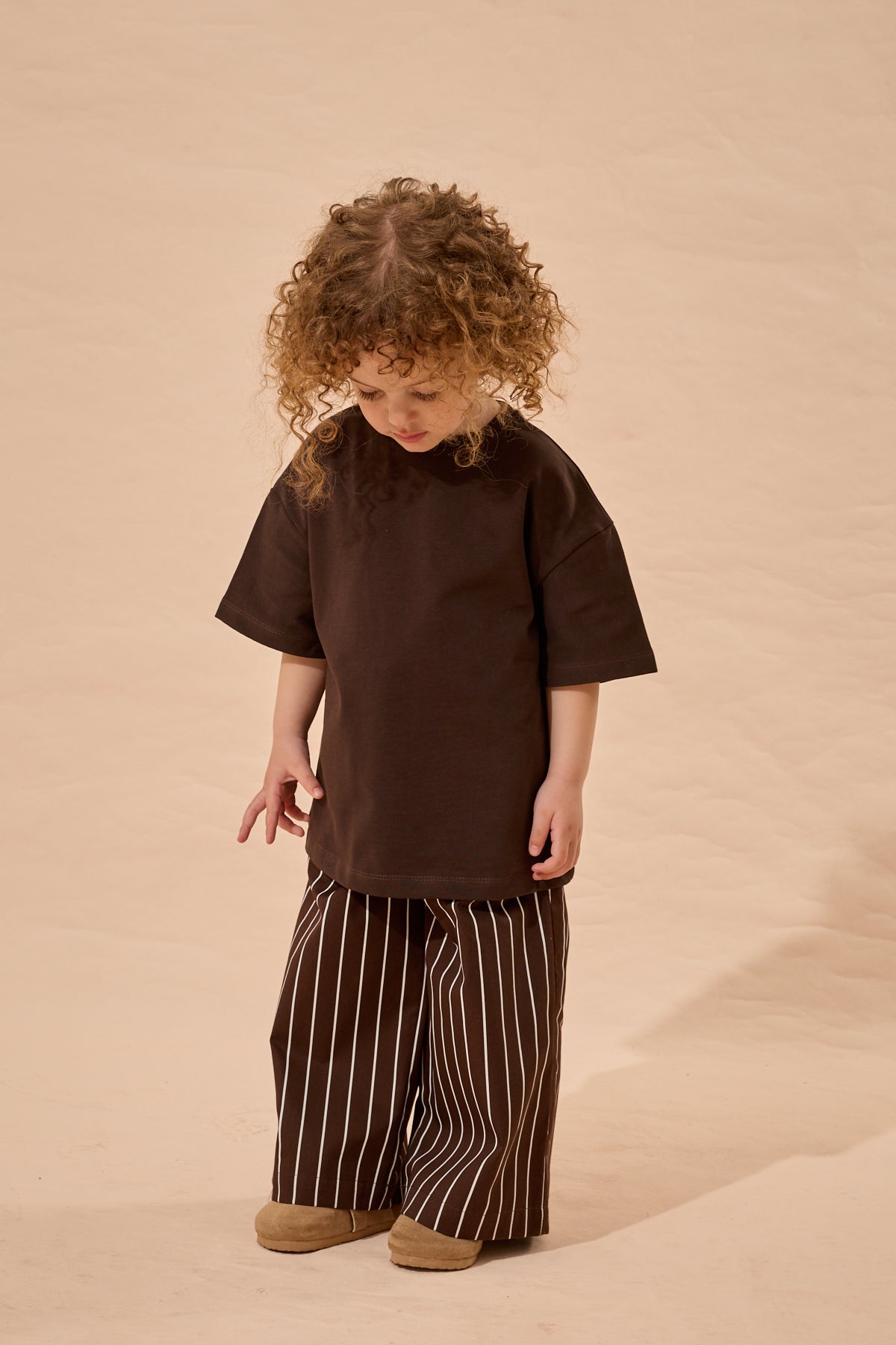 Oversize Basic Tişört Kahverengi